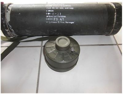 4x Filter für Gasmaske FE 55 M65 in Transportröhre Bund