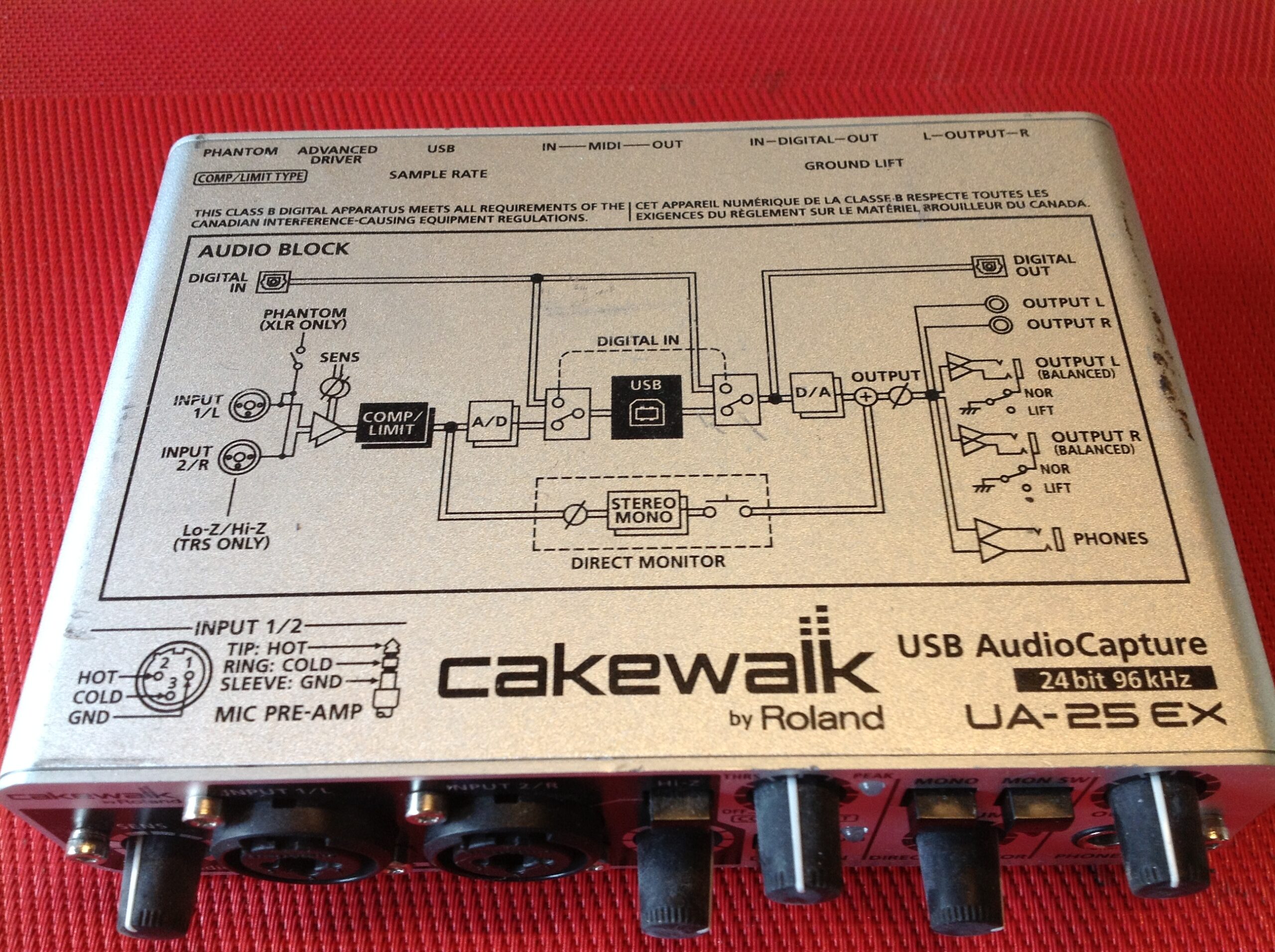 Roland Cakewalk/Edirol UA-25EX USB Audio Capture Interface 24Bit/96kHz