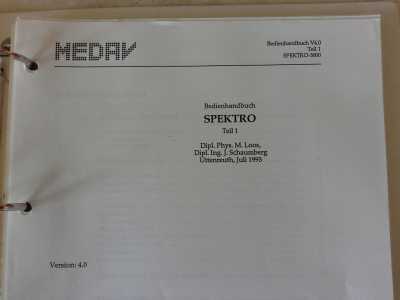 Medav  Spektro 3000 Bedienhandbuch Spektro Teil 1
