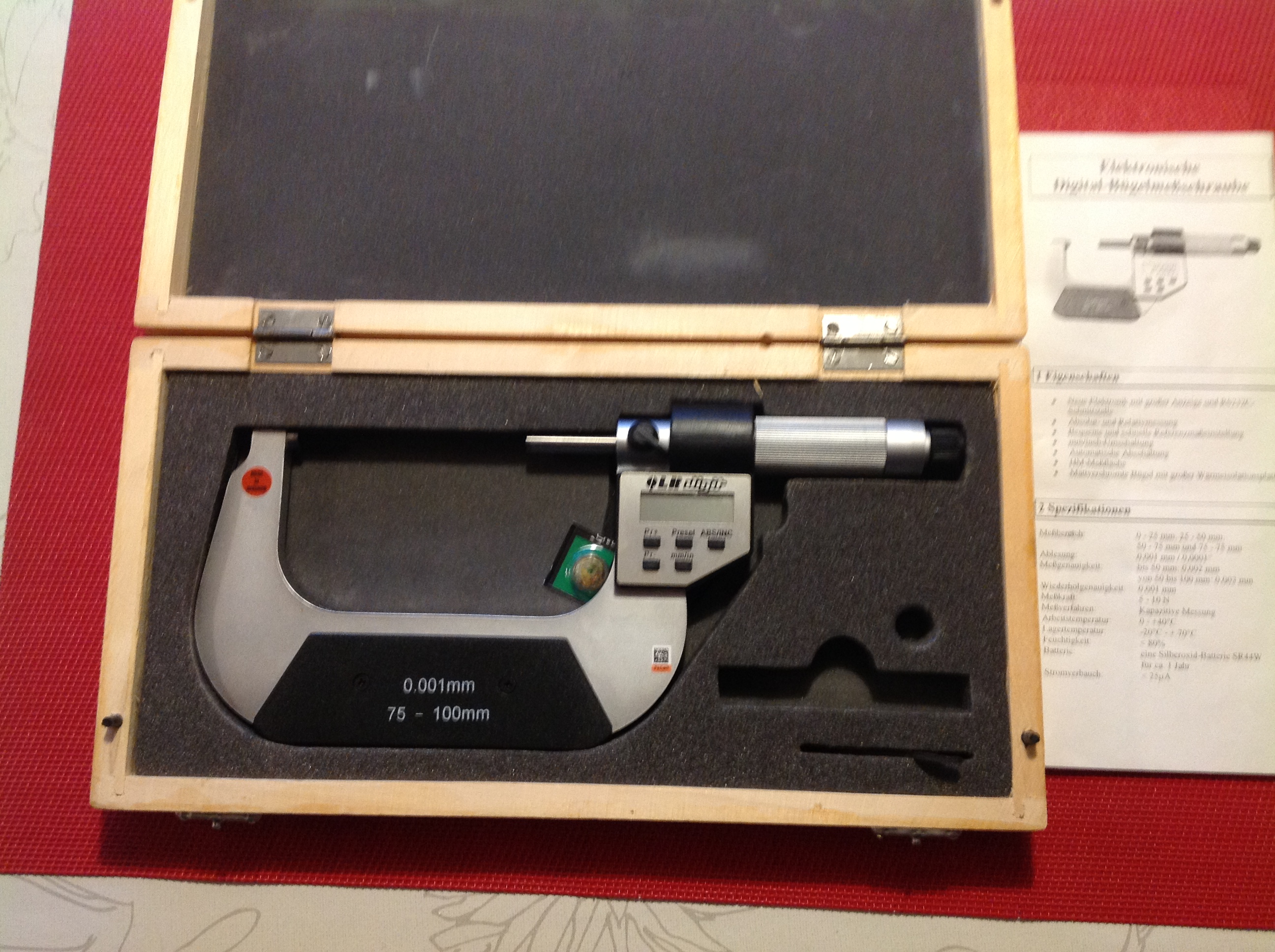 QLR Elektronisches Digital-Micrometer, Bügelmesschraube 75 - 1000 mm