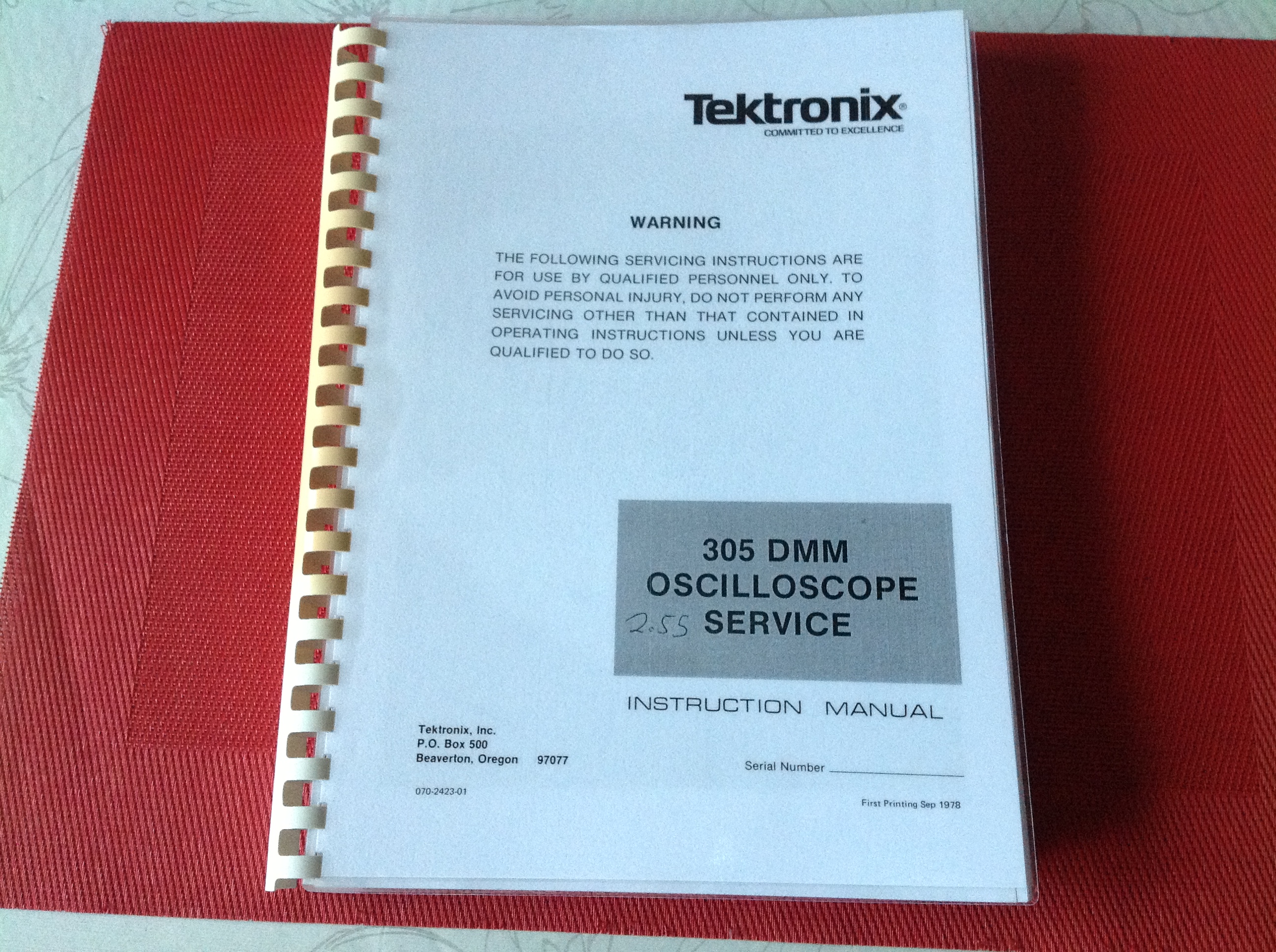 Tektronix 305 DMM Instuctions Manual