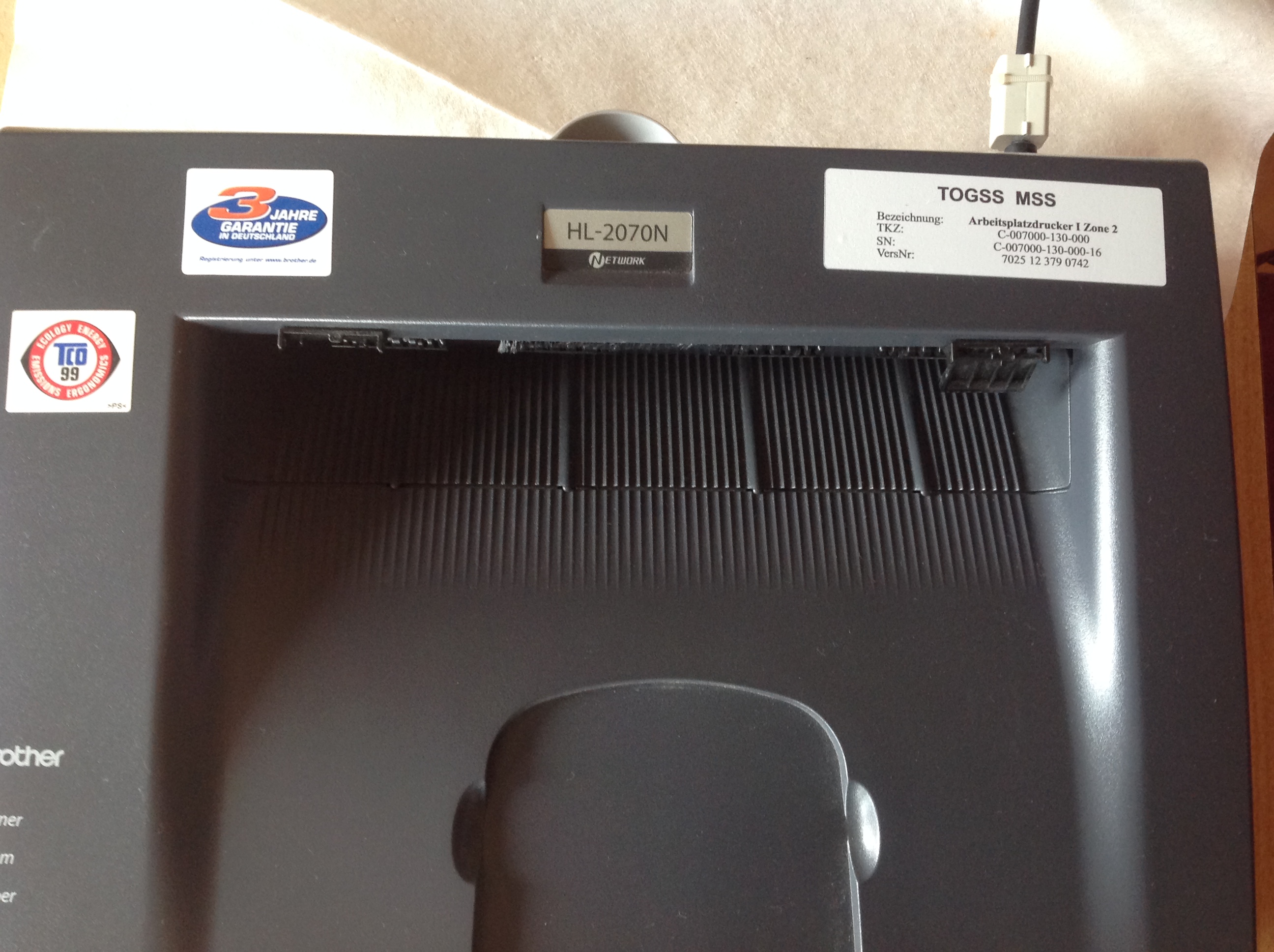 Brother Laserdrucker HL-2070N S/W bis 20 S./min.