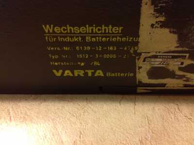 Wechselrichter für Indukt. Batterieheizung Varta Typ 1612-3-0