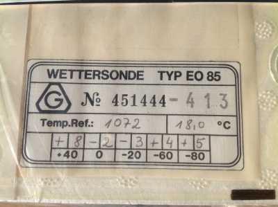 Wettersonde Typ E 085 Nr. 413