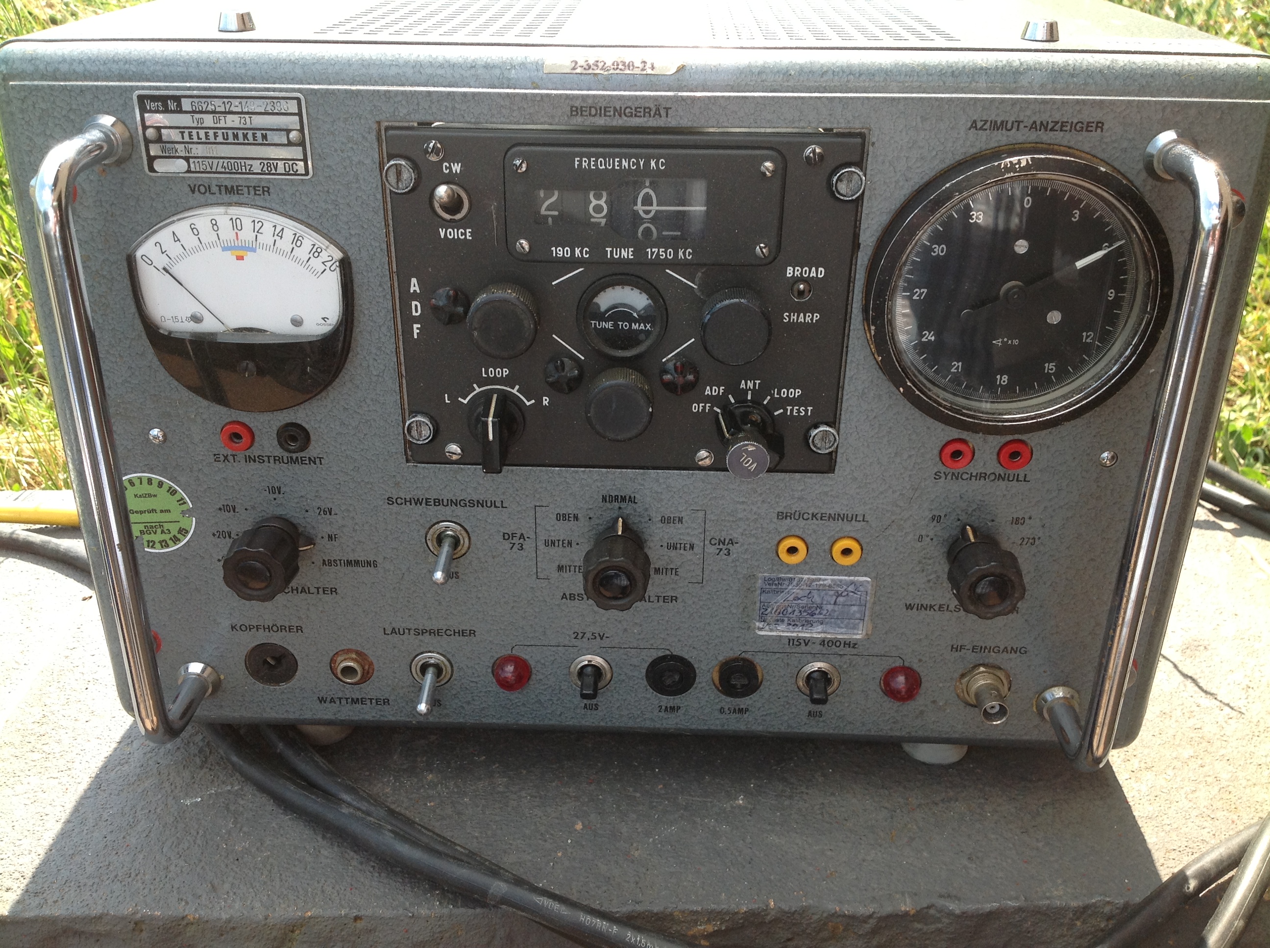 ADF-Prüfgerät DFT-73T, Funkpeiler, Funkkompass, Flugzeug, Transall C-160