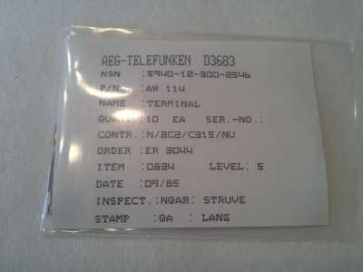 10 x AEG Telefunken Goldpins AW 114