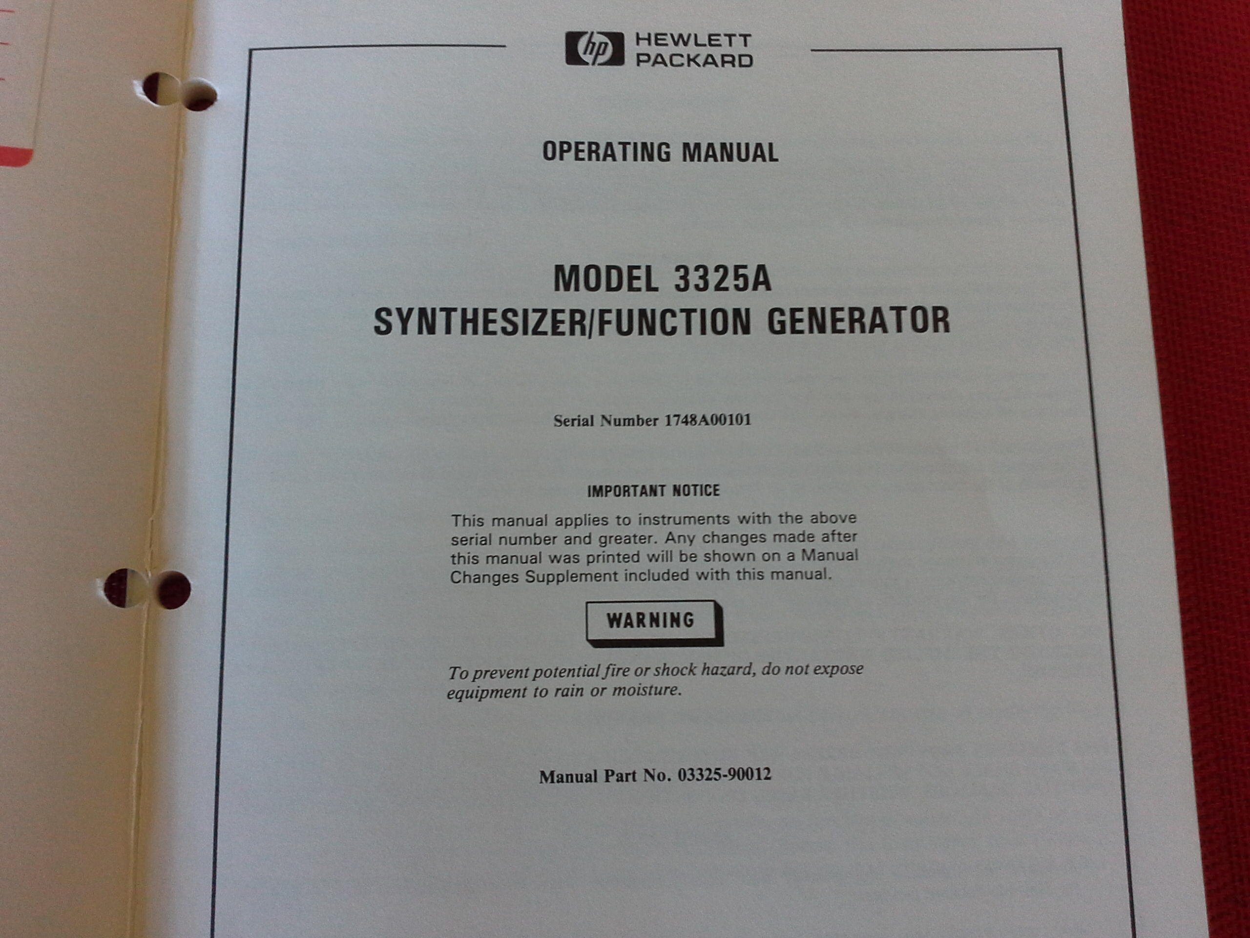 Hewlett Packard 3325A Synthesizer-Funktionsgenerator