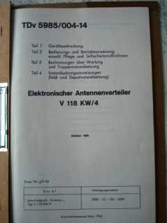 Elektronischer Antennenverteiler V 118 KW/4, TDv 5985/004-14