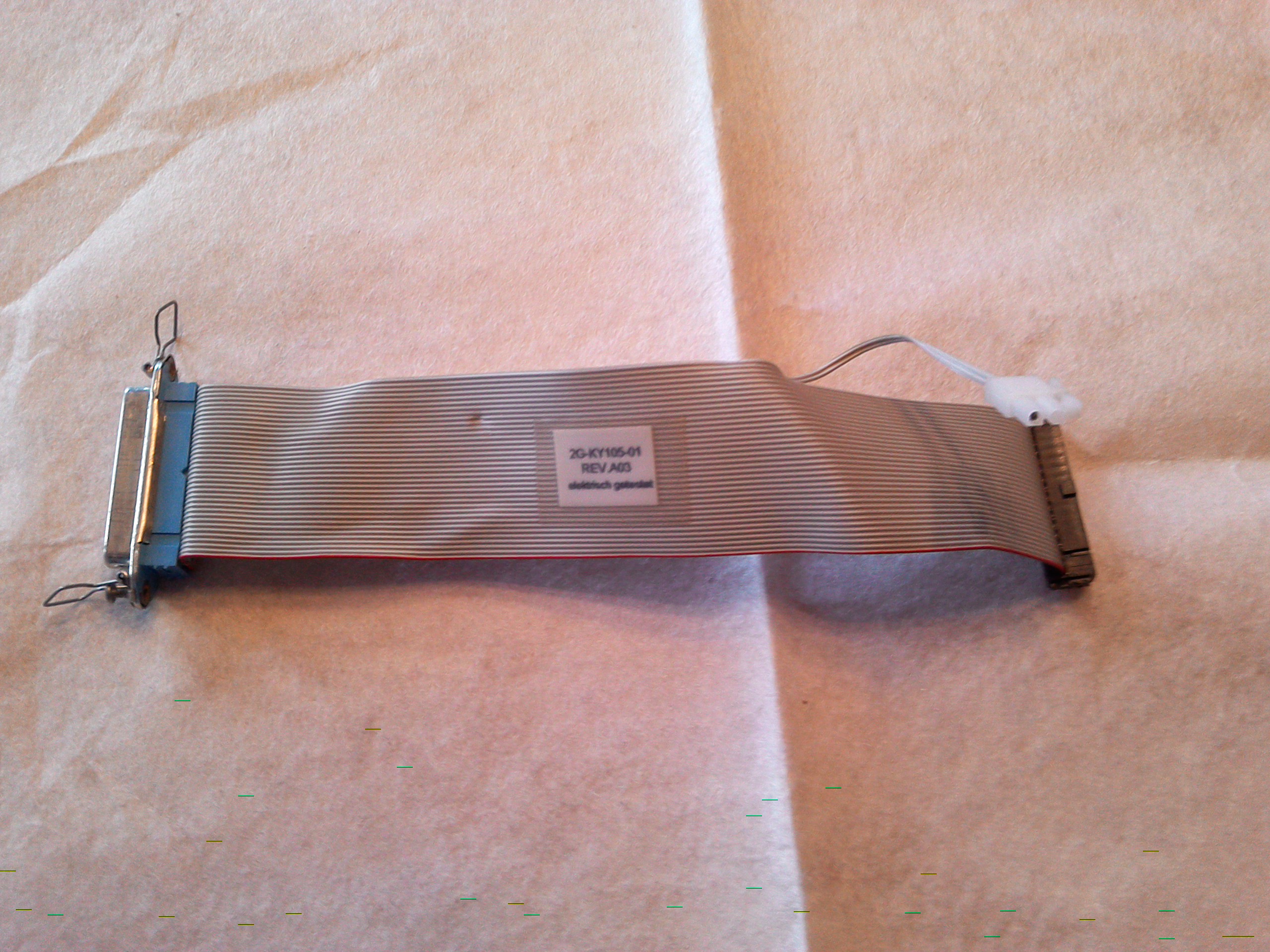 Flachbandkabel 2G-KY105A-01 REV.A03 mit 1 x 36-Pol.Stecker und 1 x 34-Pol.Stecker und 1 x 2-Pol.Stecker