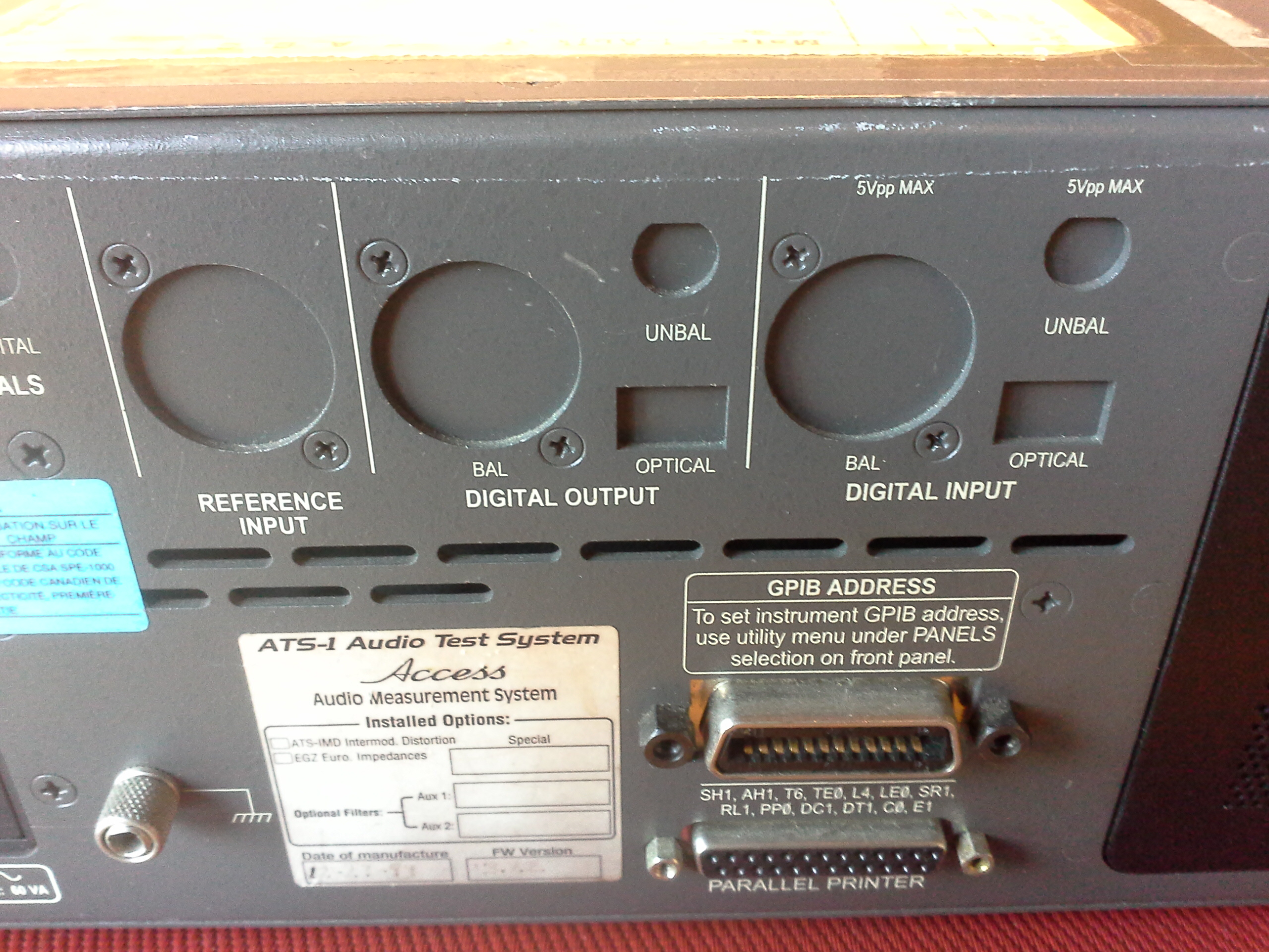 Audio Precision, ATS-1 Audio Test System, Flugzeug