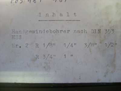 Gewindewerkzeug-Set 6tlg. 1/8 - 1  Zoll
