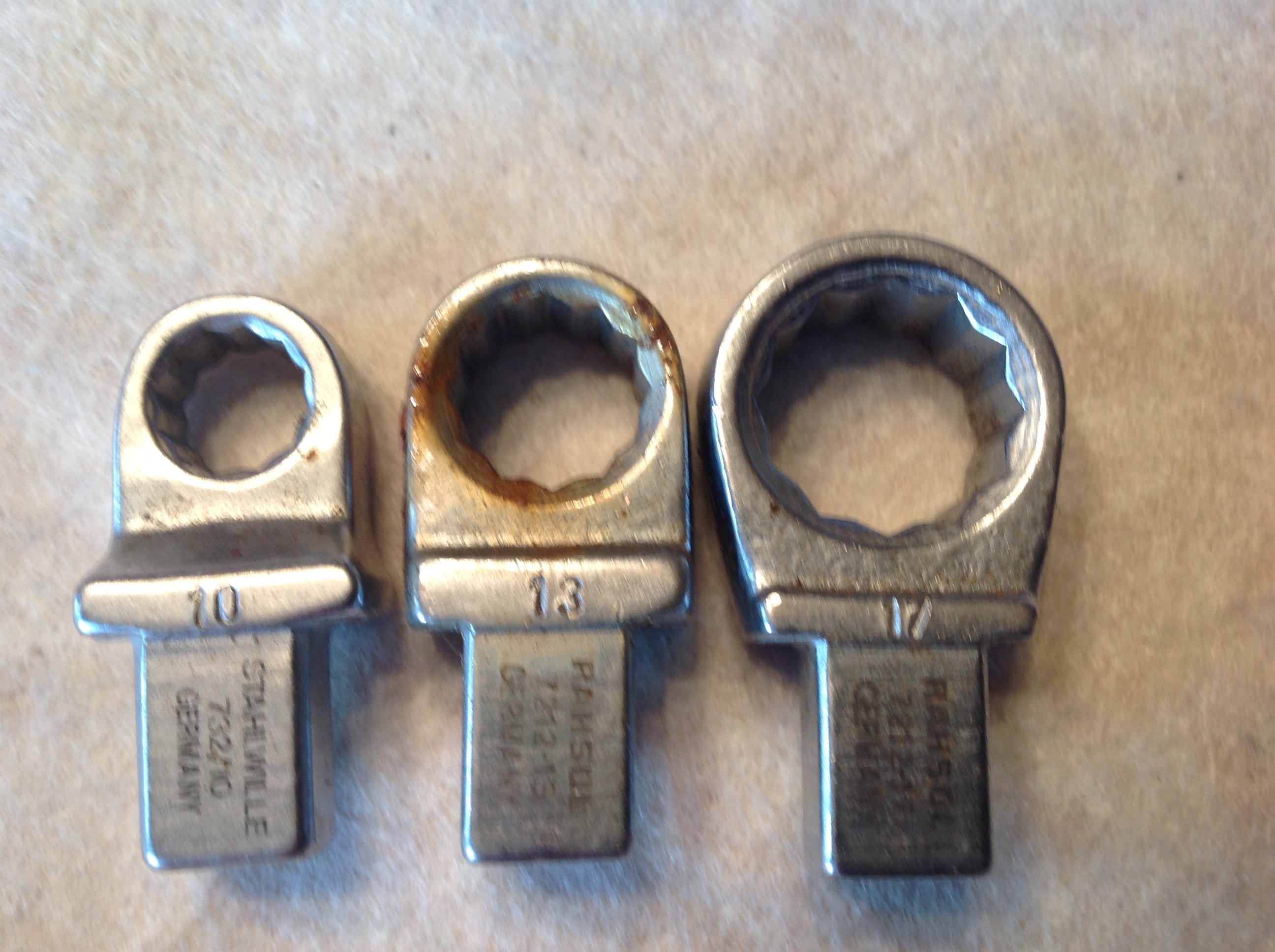 3 x  Gabel- und 3 x Ring- Einsteck-Schlüssel ½" Antrieb