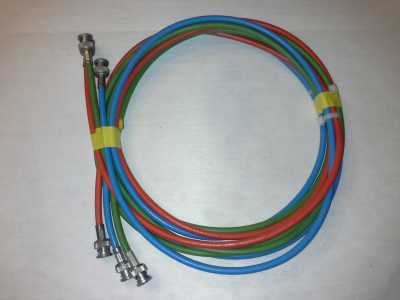Video Koaxial Kabel 0,6/3,7 - 75 Ohm blau,grün,rot Länge 1m