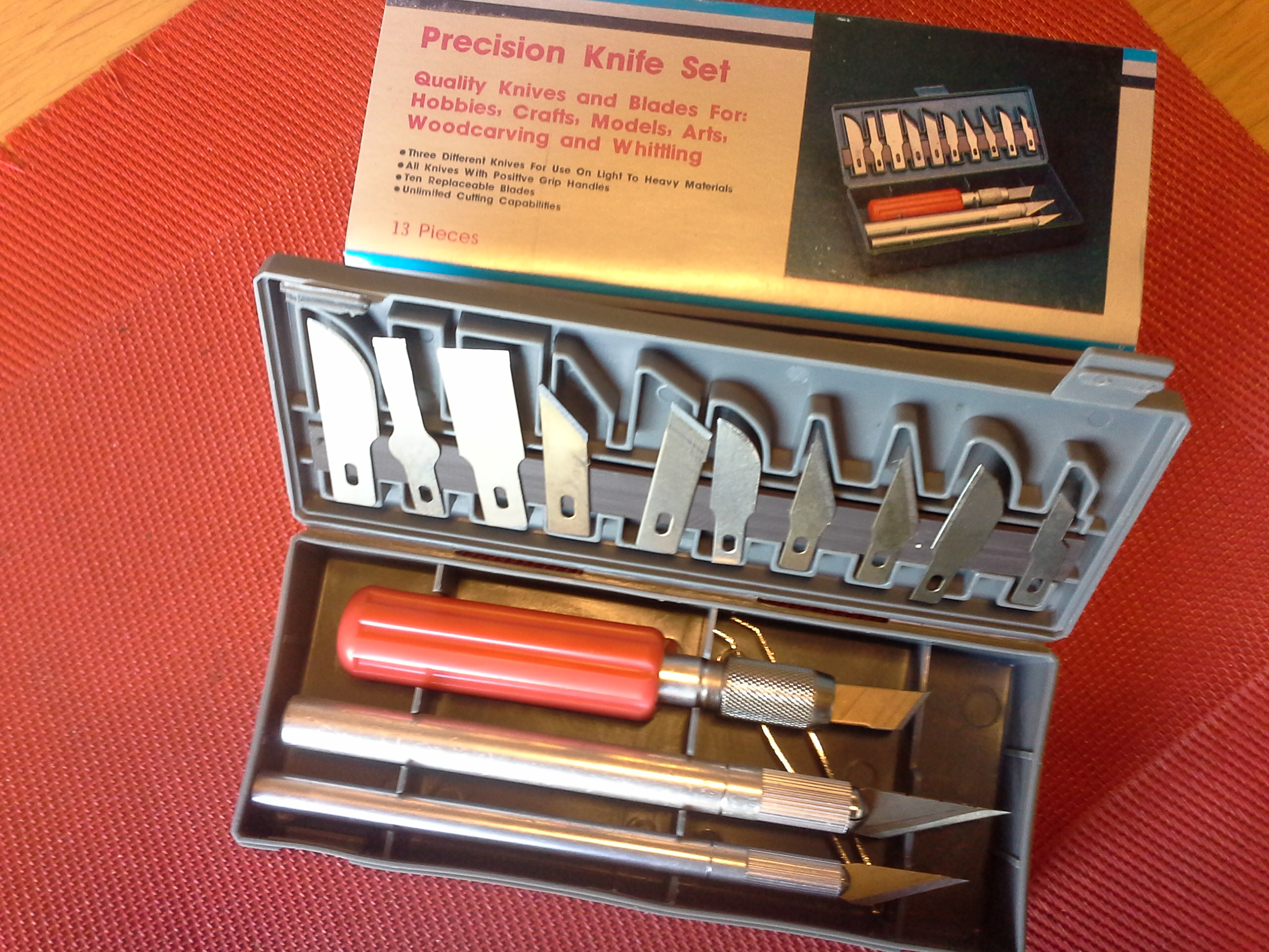 Precisions Knife Set, Designer Messer Set 13-tlg. Skalpell Präzision-Bastelmesser Modellbaumesser Set , 13 tlg