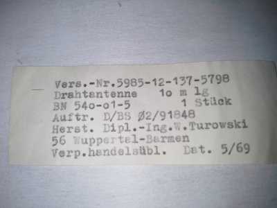 Drahtantenne BN 540-01-5 / Länge 10m