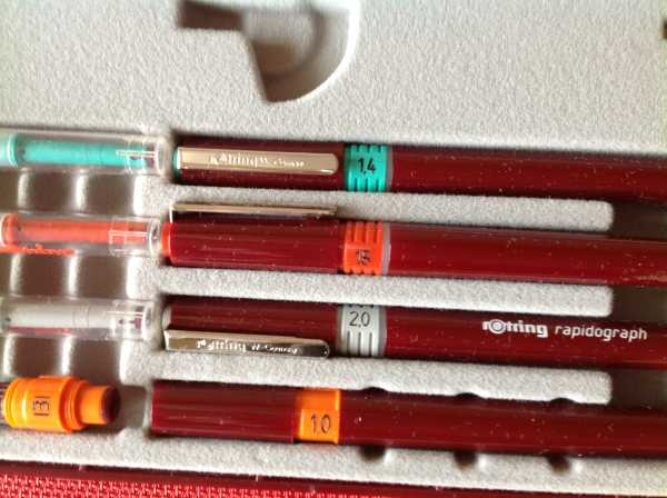 Rotring 3er Rapidograph-Set + 1 x Isograph