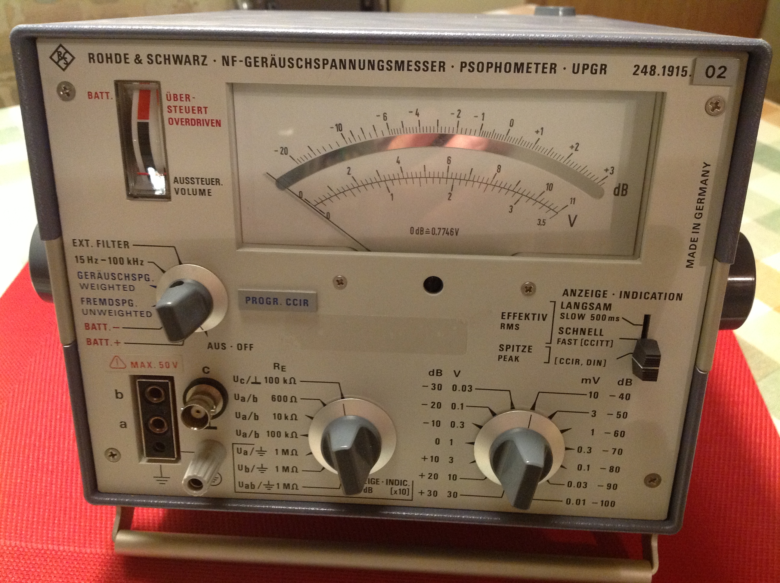 Rohde &amp; Schwarz NF-Geräuschspannungsmesser Psophometer UPGS