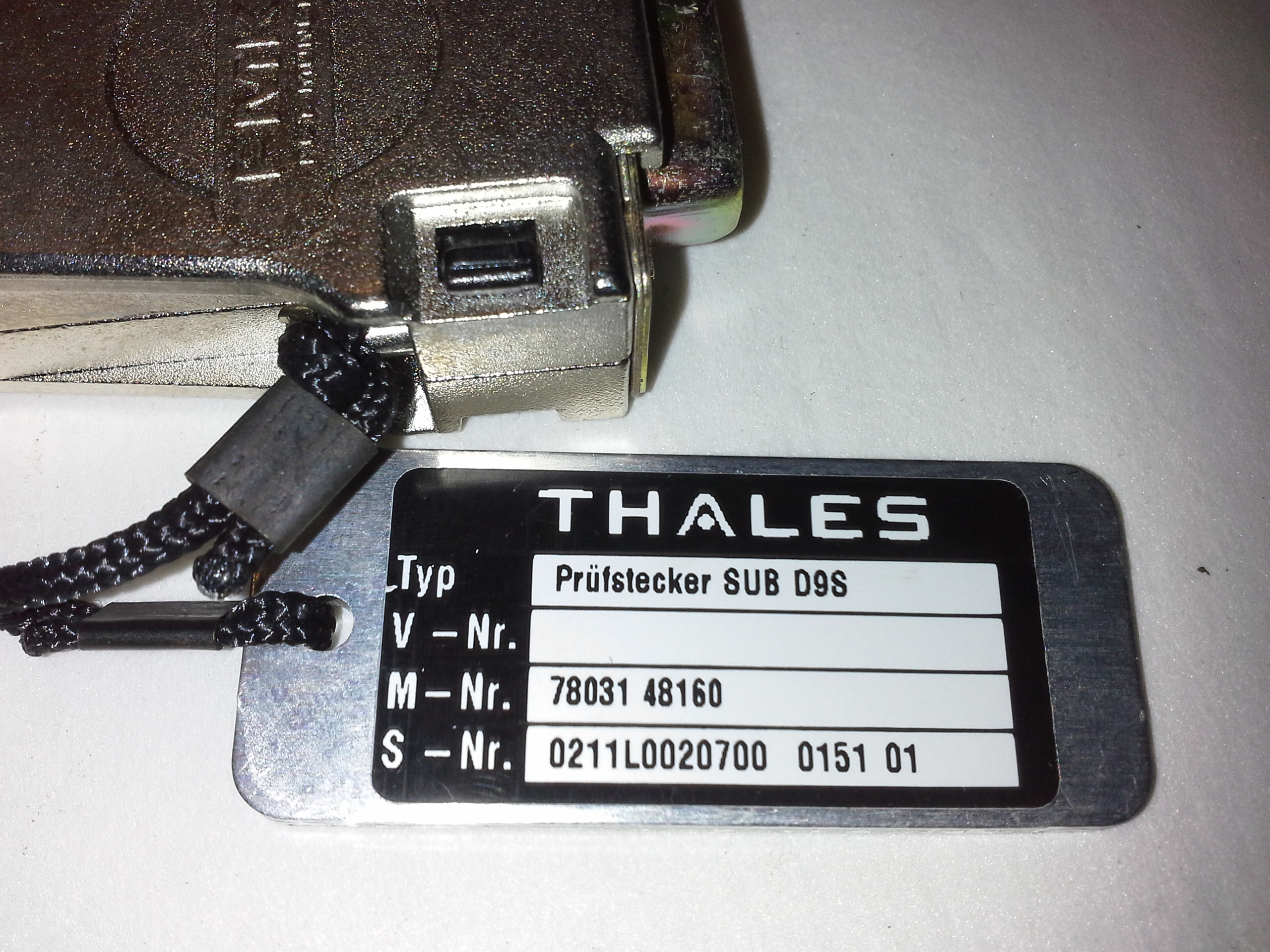 Thales Prüfstecker SUB D-9-S