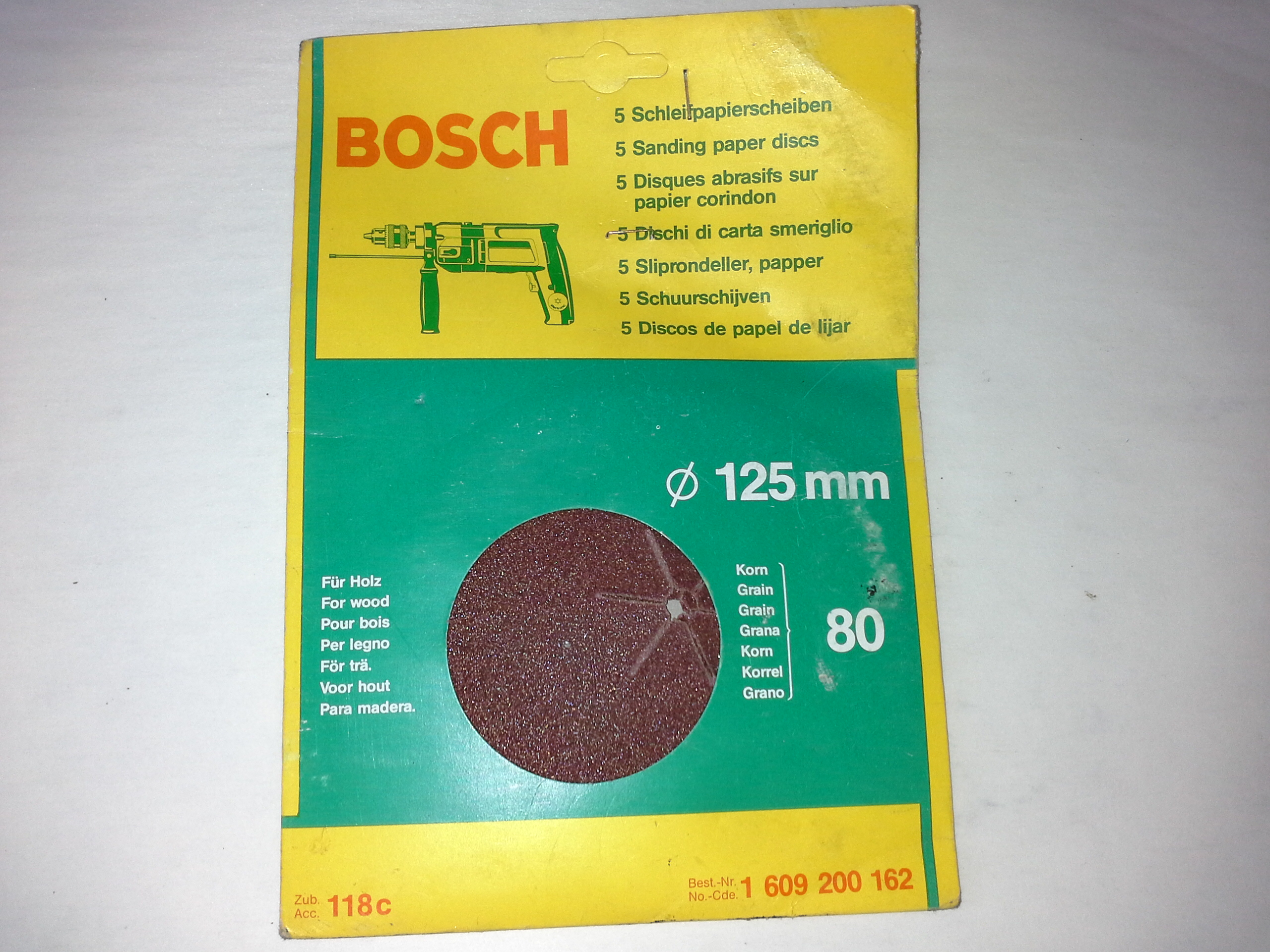 5 x Bosch Schleifpapierscheiben Ø 125 mm Körnung 80