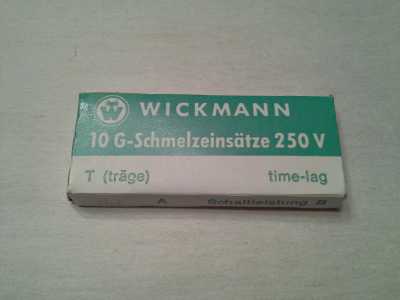 10 x Wickmann Sicherung 250V - 0, 1A