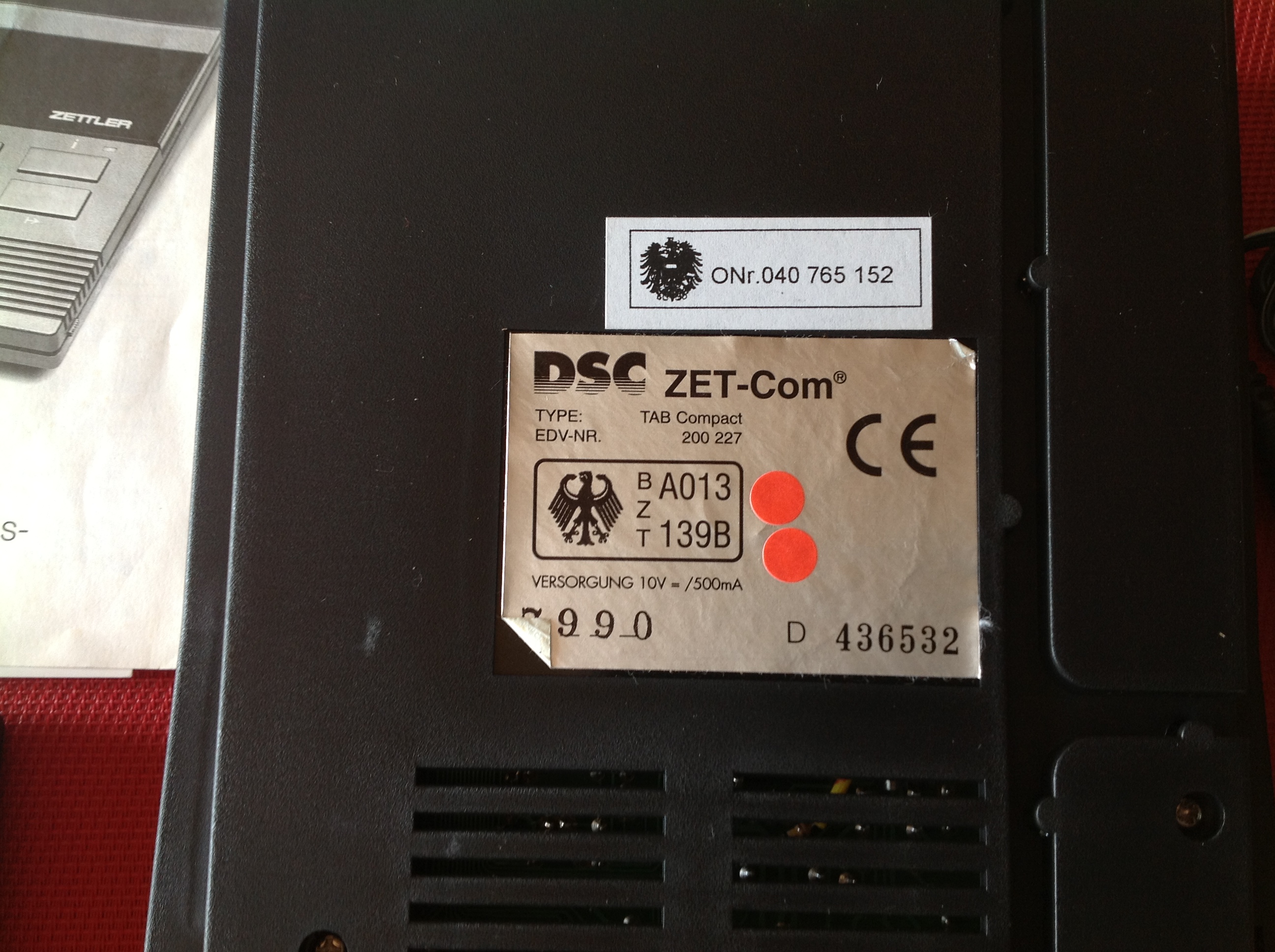Zettler TAB Compact DSC ZET-Com Aufzeichnungsgerät u. Anrufbeantworter