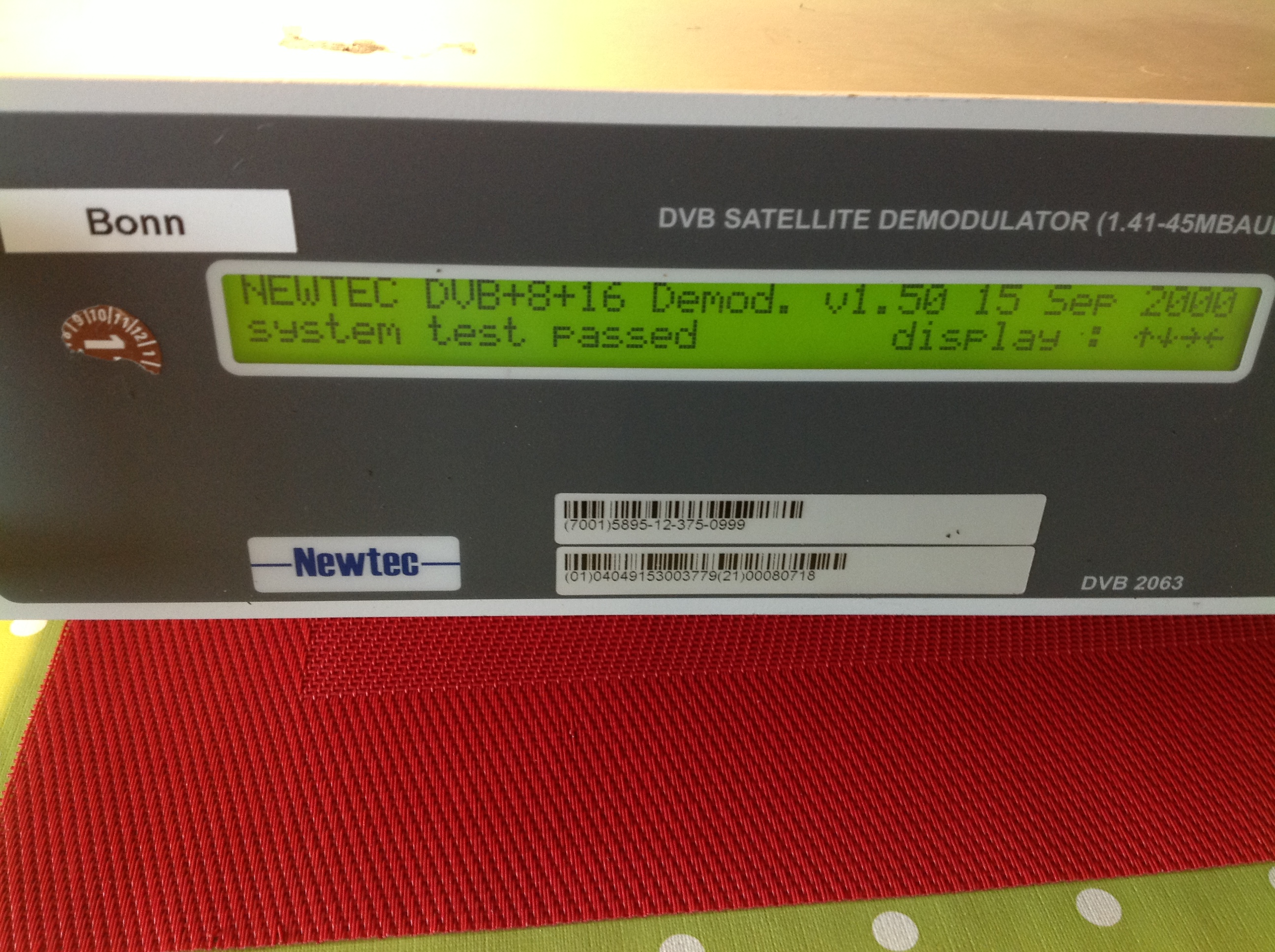 DVB Satellite Demodulator ( 1,41-45MBAUD ) DVB 2063