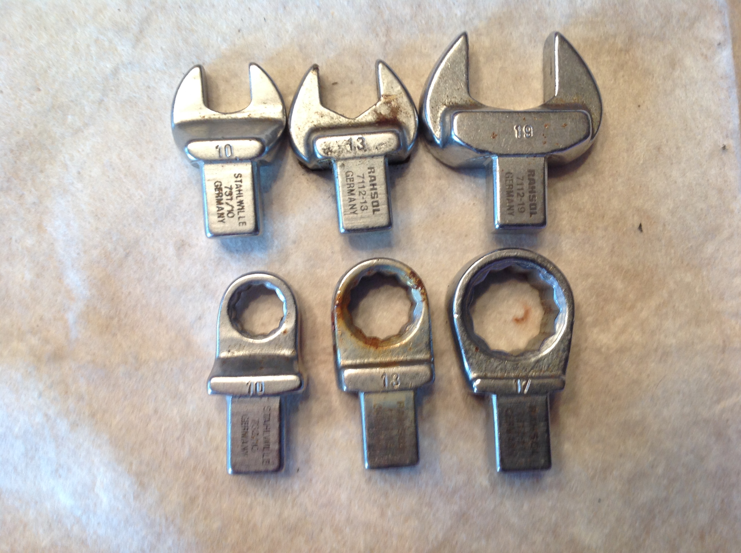 3 x  Gabel- und 3 x Ring- Einsteck-Schlüssel ½" Antrieb