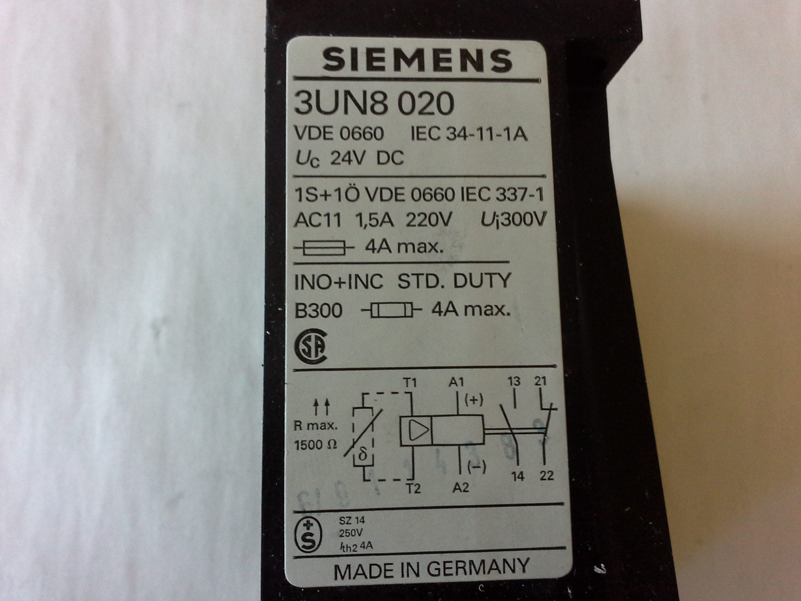 Siemens 3UN8 020 Motorschutzschalter 24V