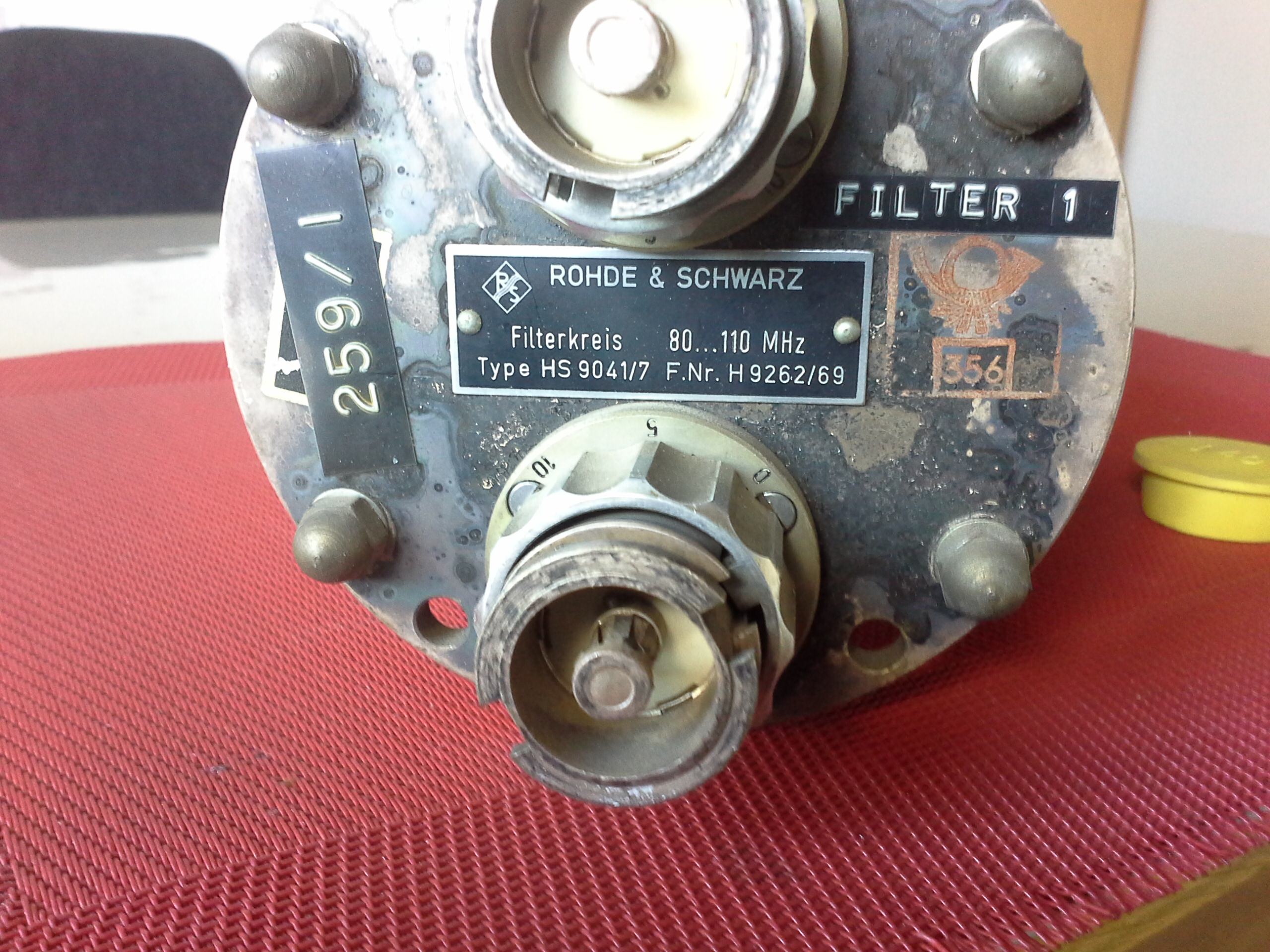 Rohde & Schwarz, Bandbassfilter, Filterkreis, 80....110 MHz, Typ HS 9041/7