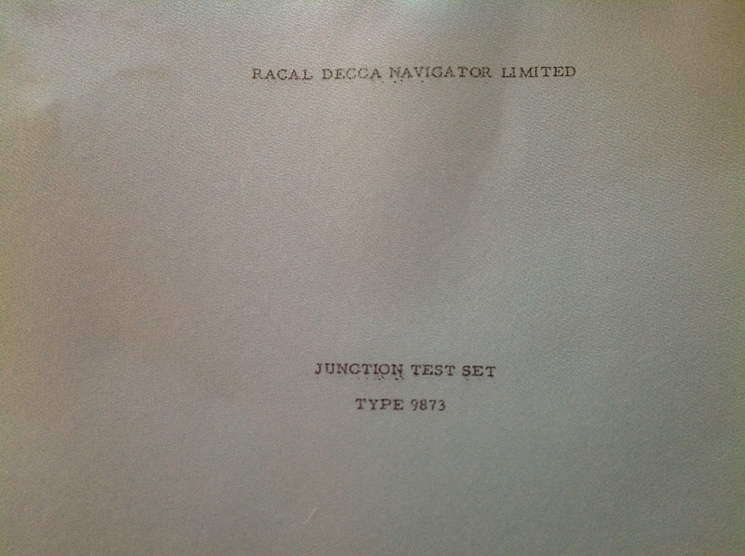 Racal Decca Navigator Limited Junktion Test Set Type 9873