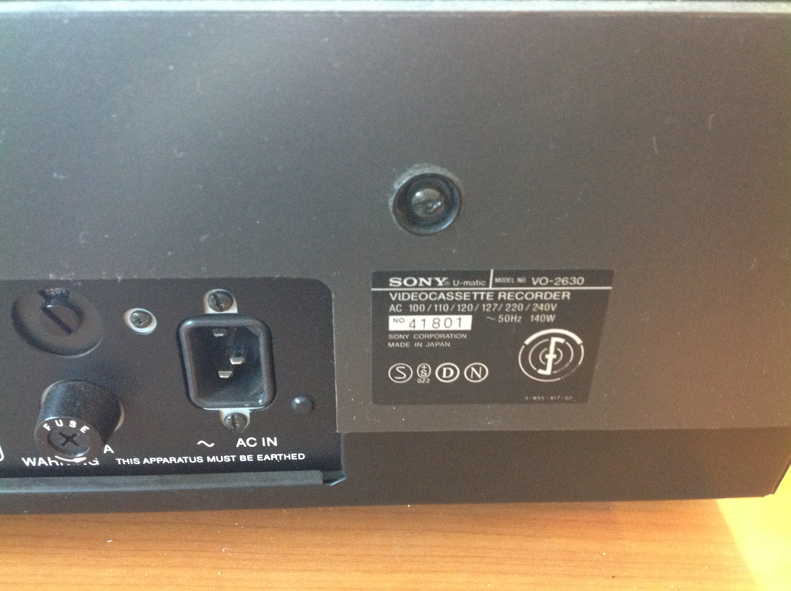Sony Video Recorder VO 2630 U-Matic
