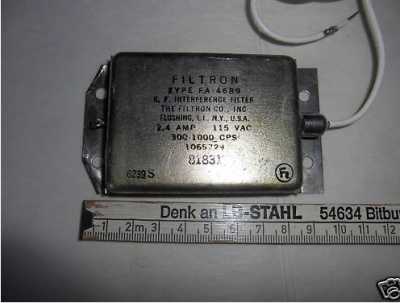 Interferenzfilter FA 4689; 2,4 Ampere 115V BW-Bestand