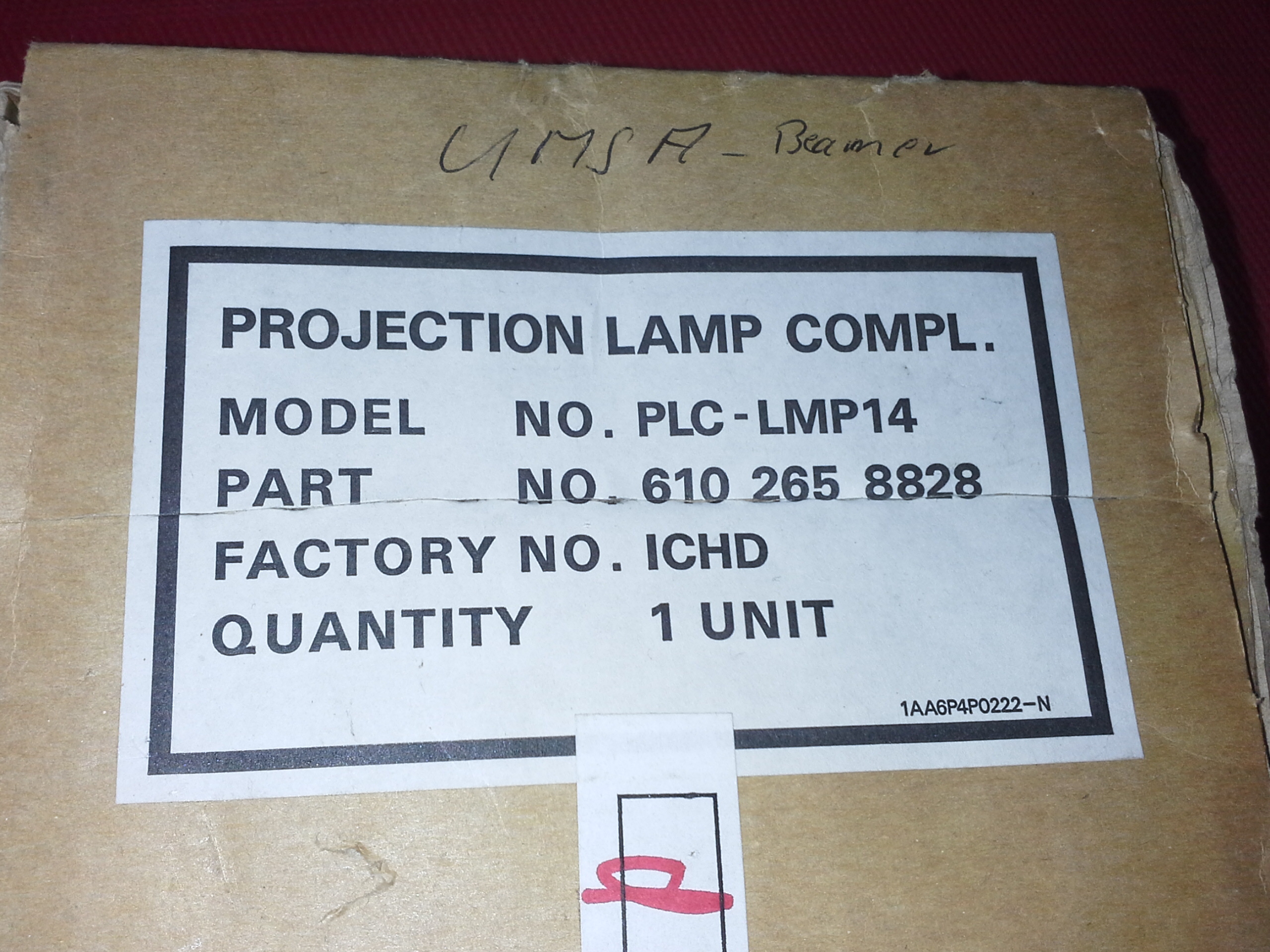 Projektorlampe 610 265 8828 - PLC-LMP14