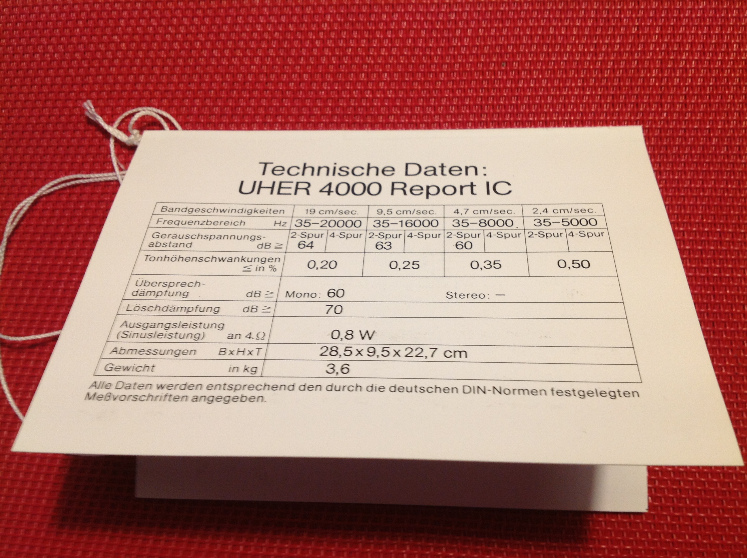 Wiedergabegerät UHER 4000 Report IC