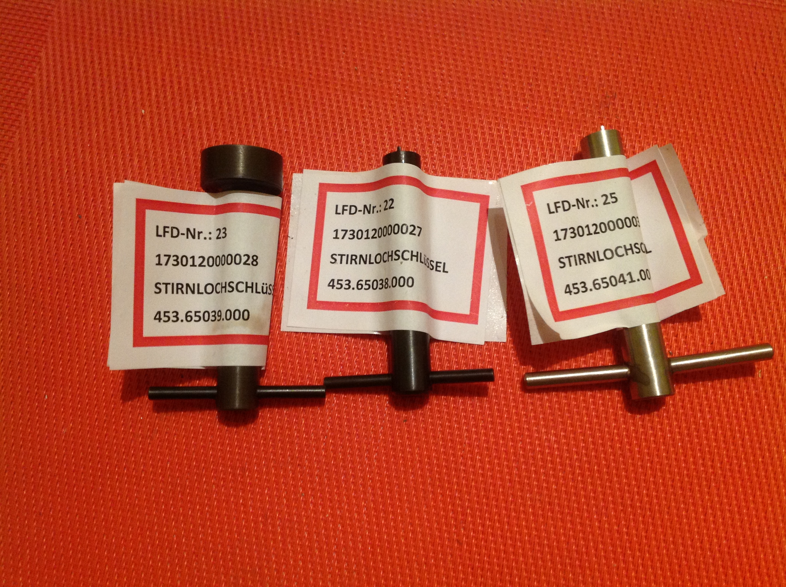 Stirnlochschlüssel verschiedene Größen