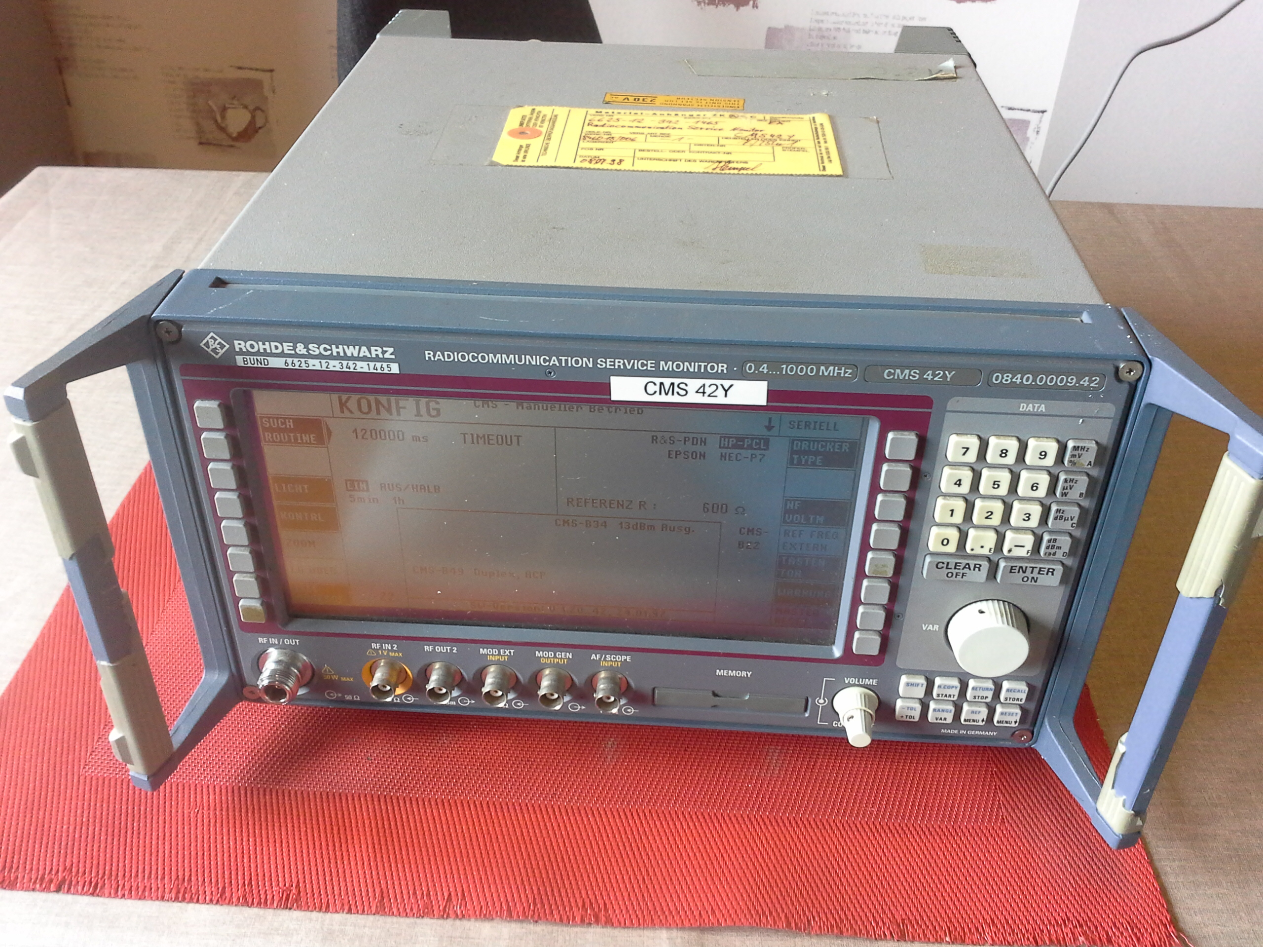 Rohde & Schwarz CMC 42 Y, Funkmessplatz, Radiocommunication Service Monitor, mit Option CMC-B49 ( Nachbarkanalleitungsmesser ), 0,1....1000 MHz