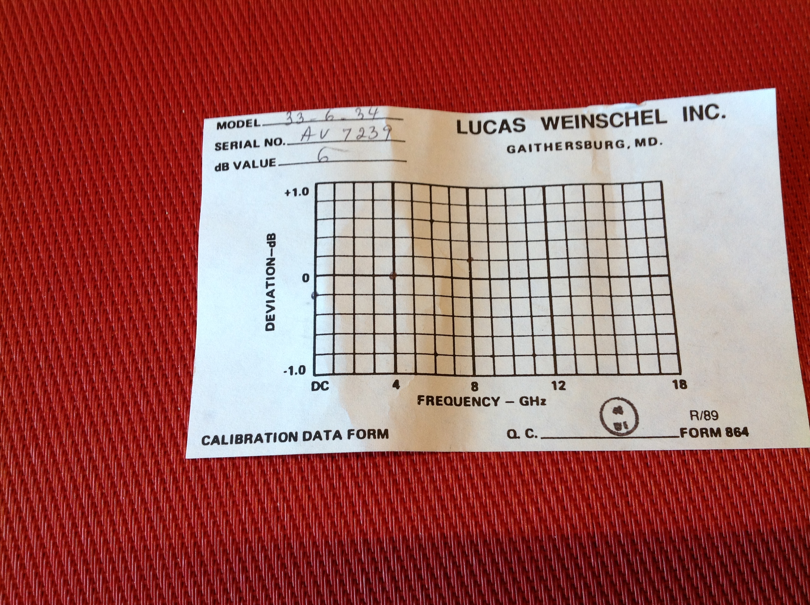 Lucas Weinschel Dämpfungsteil Mod. 33-6-34, 25 W, ....8 GHz