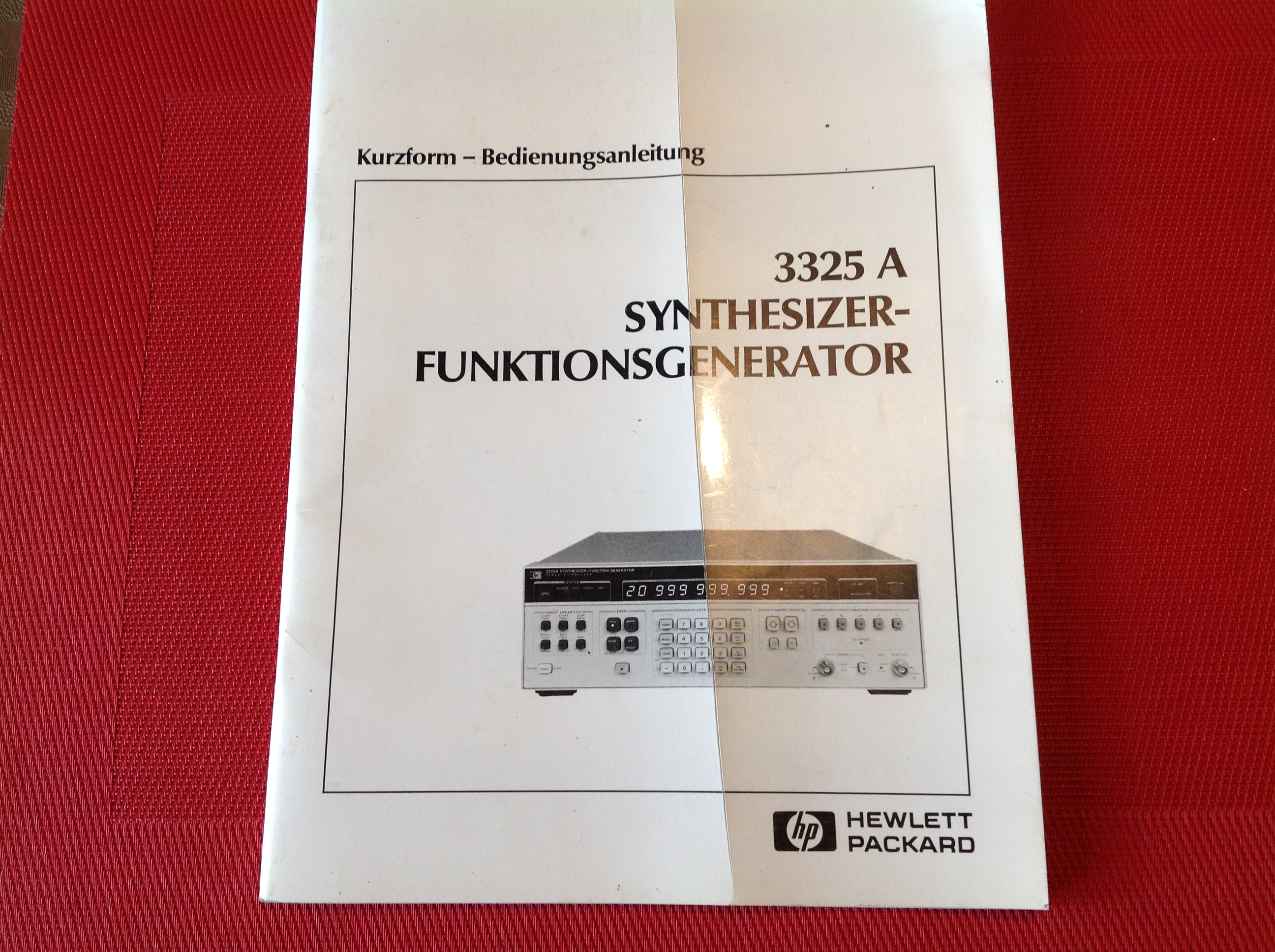 Hewlett Packard 3325A Synthesizer-Funktionsgenerator Kurzform-Bedienungsanleitung