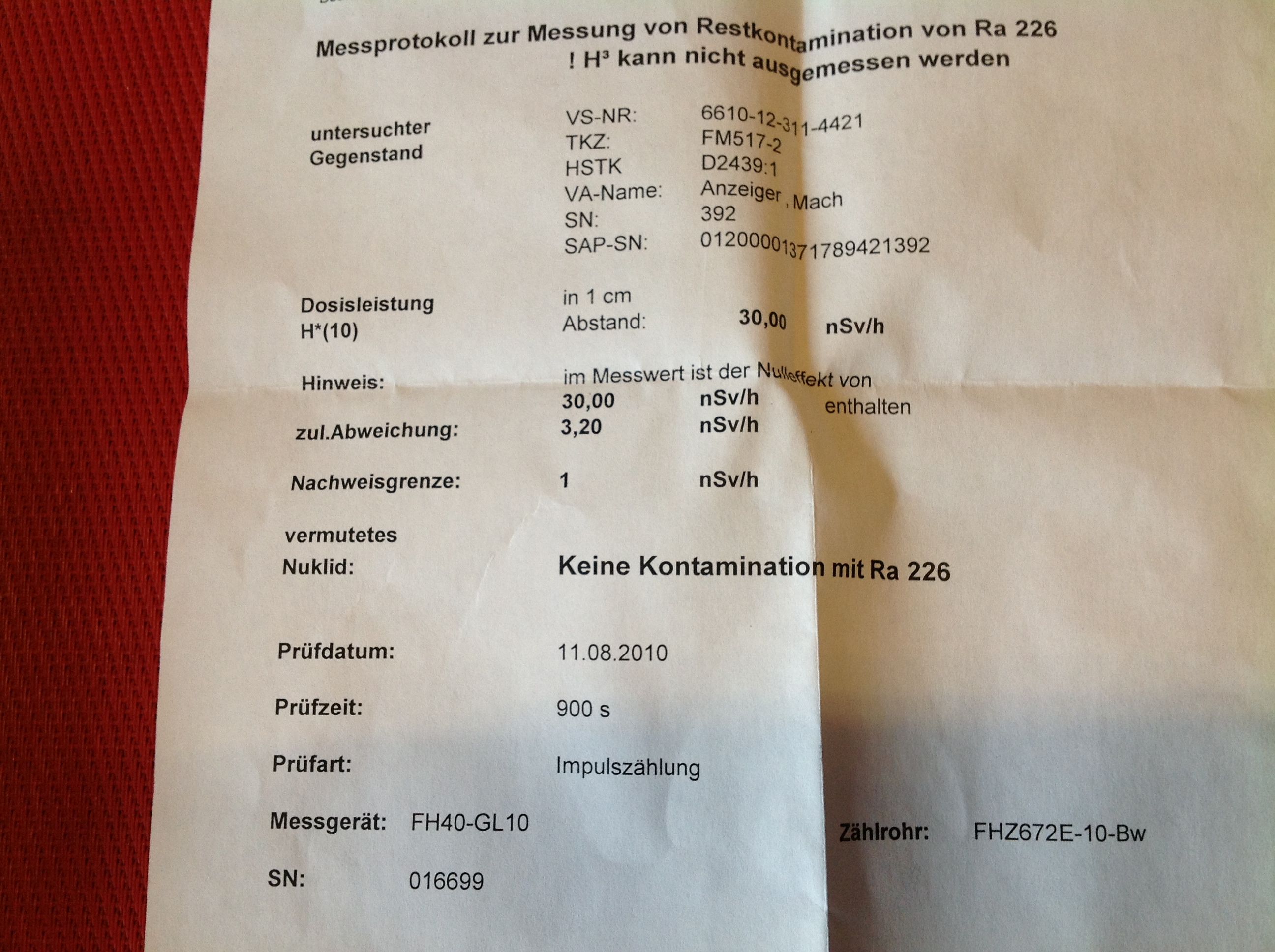 Anzeiger, Machzahl, Fahrtmesser, Geschwindigkeitsmesser, FM 517-2 mit Mess-Protokoll, Flugzeug, Alpha Jet