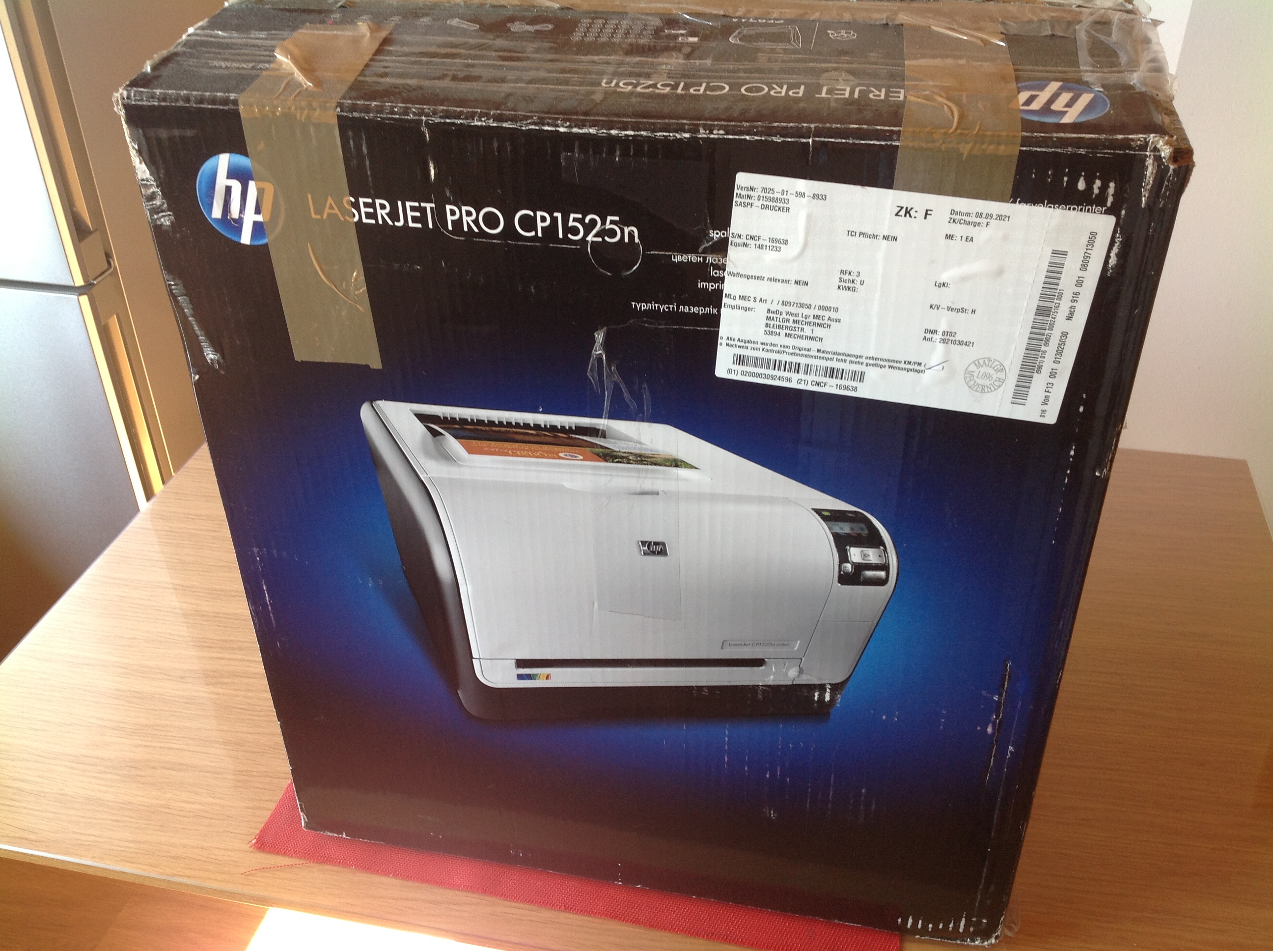 Hewlett Packard laser Jet Pro CP 1525 Farbdrucker, Vers.Nr. 7025-01-598-8933