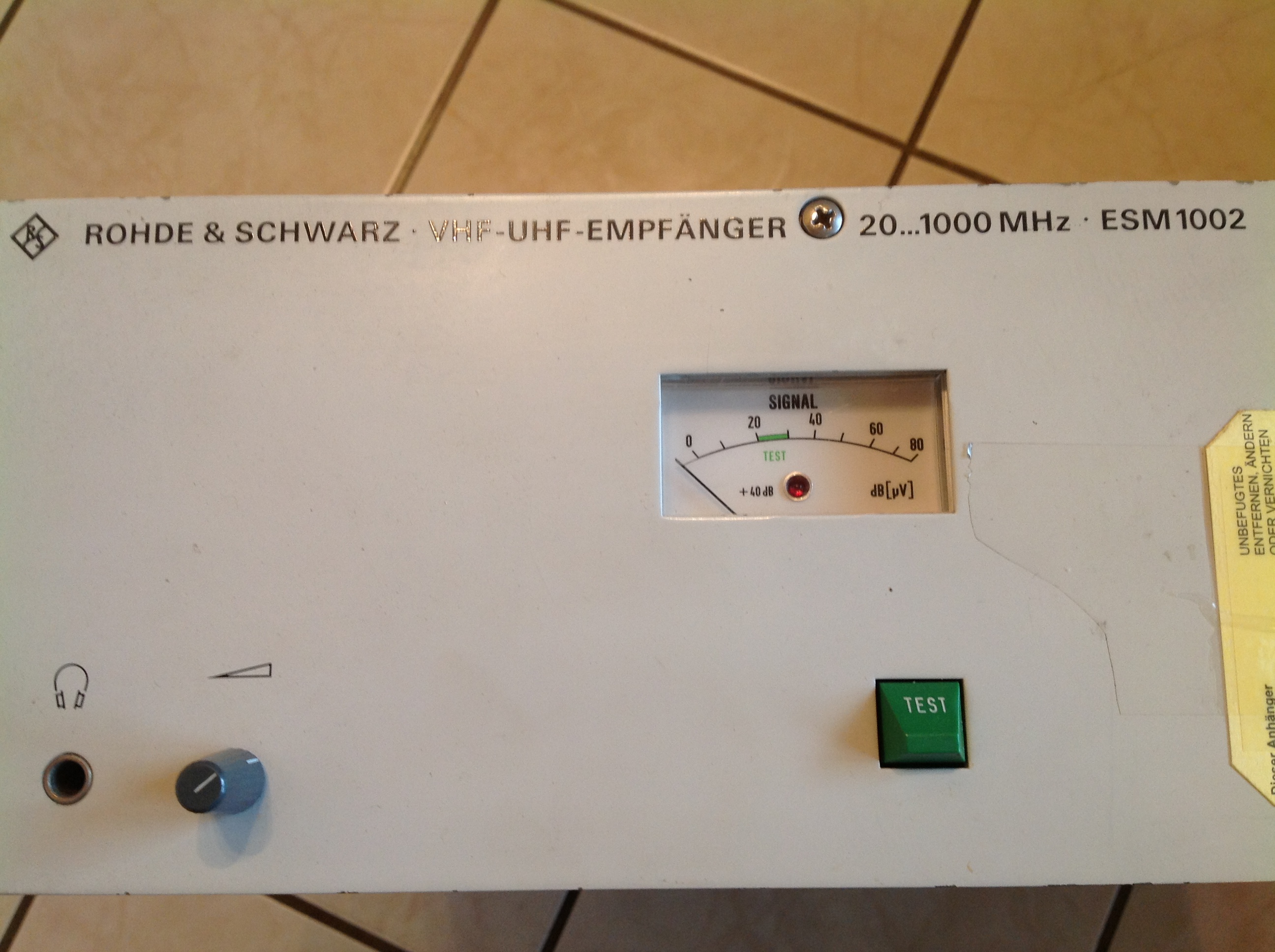 Rohde & Schwarz VHF/UHF-Empfänger 20...1000 MHz ESM 1002