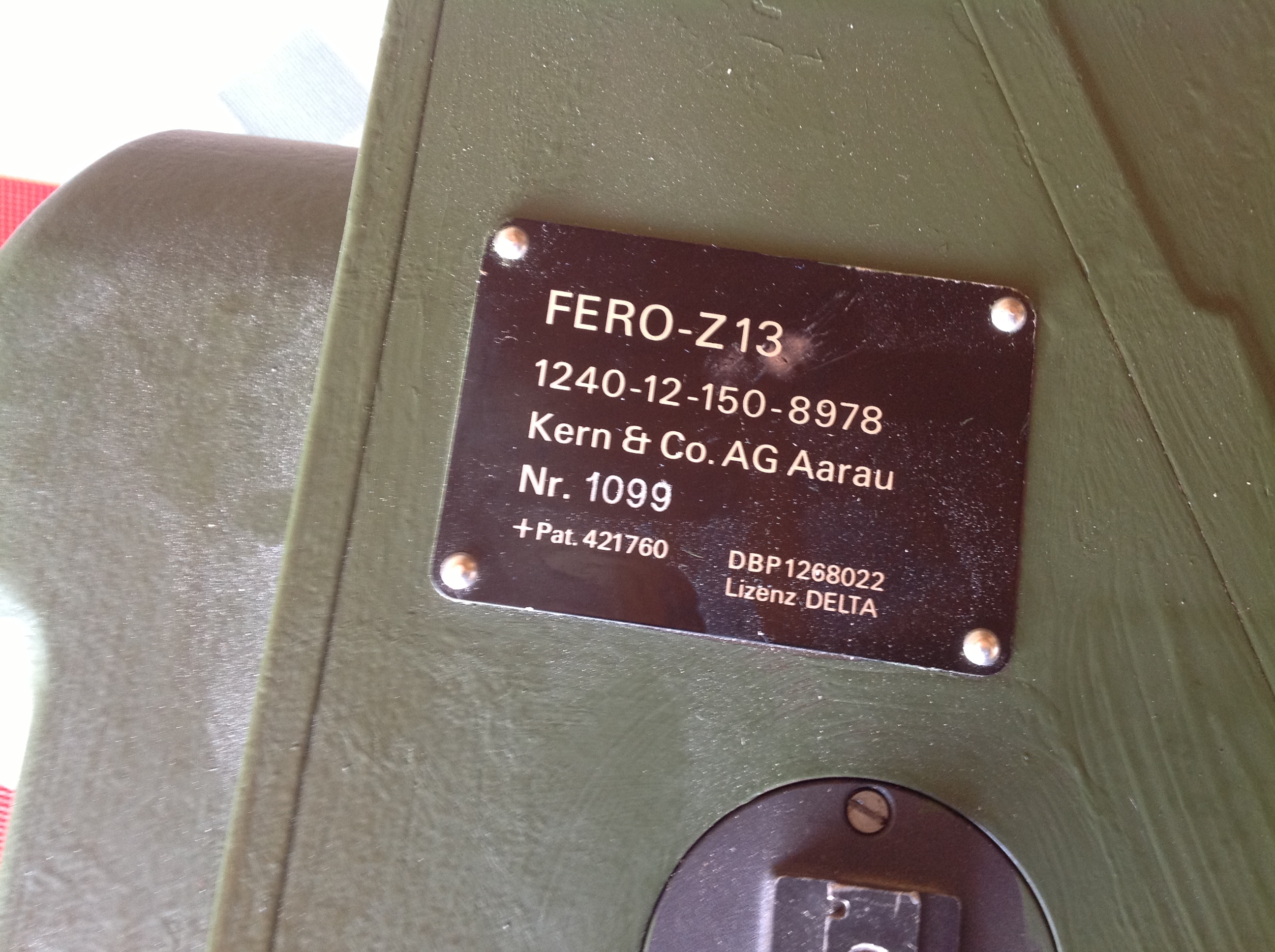 Zielfernrohr Fero-Z 13 für Feldkanone FK 20-2 von Kern