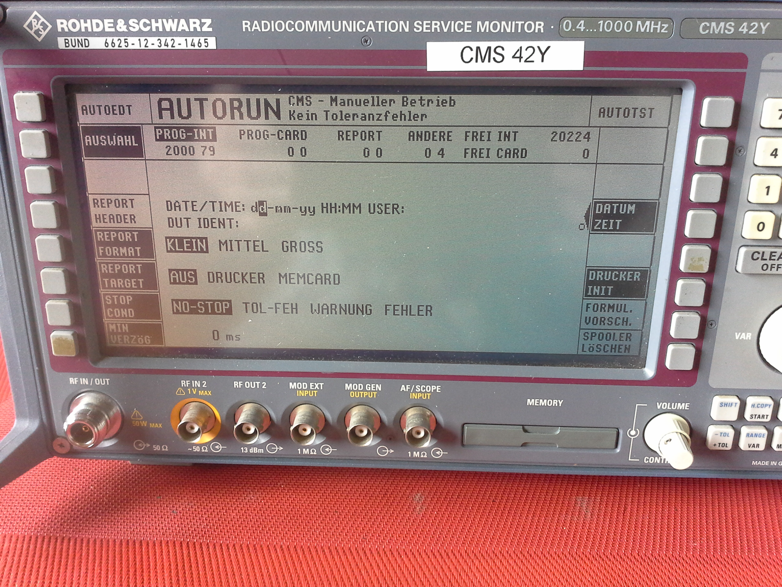 Rohde & Schwarz CMC 42 Y, Funkmessplatz, Radiocommunication Service Monitor, mit Option CMC-B49 ( Nachbarkanalleitungsmesser ), 0,1....1000 MHz