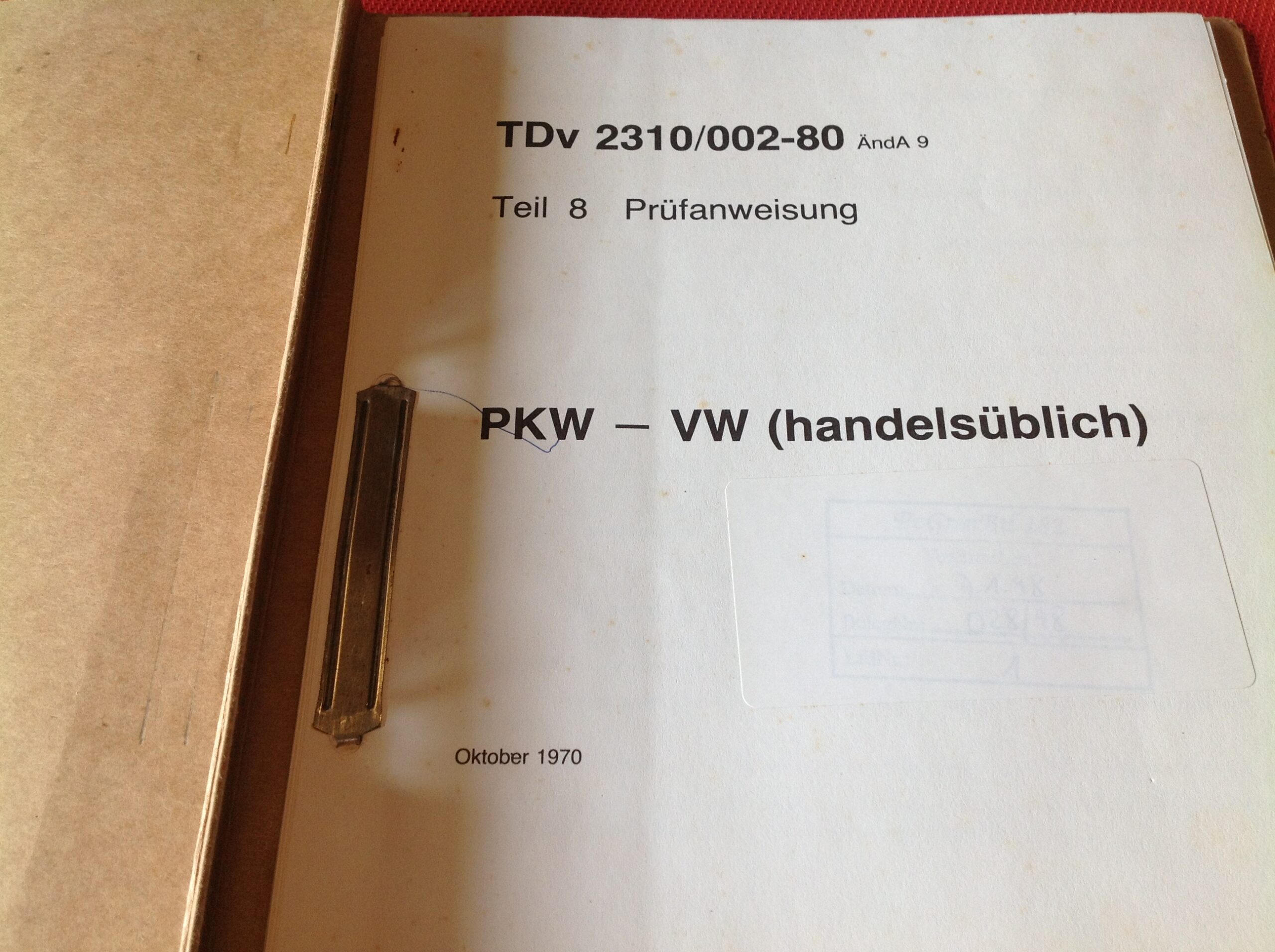 PKW-VW (handelsüblich) TDv 2310/002-80