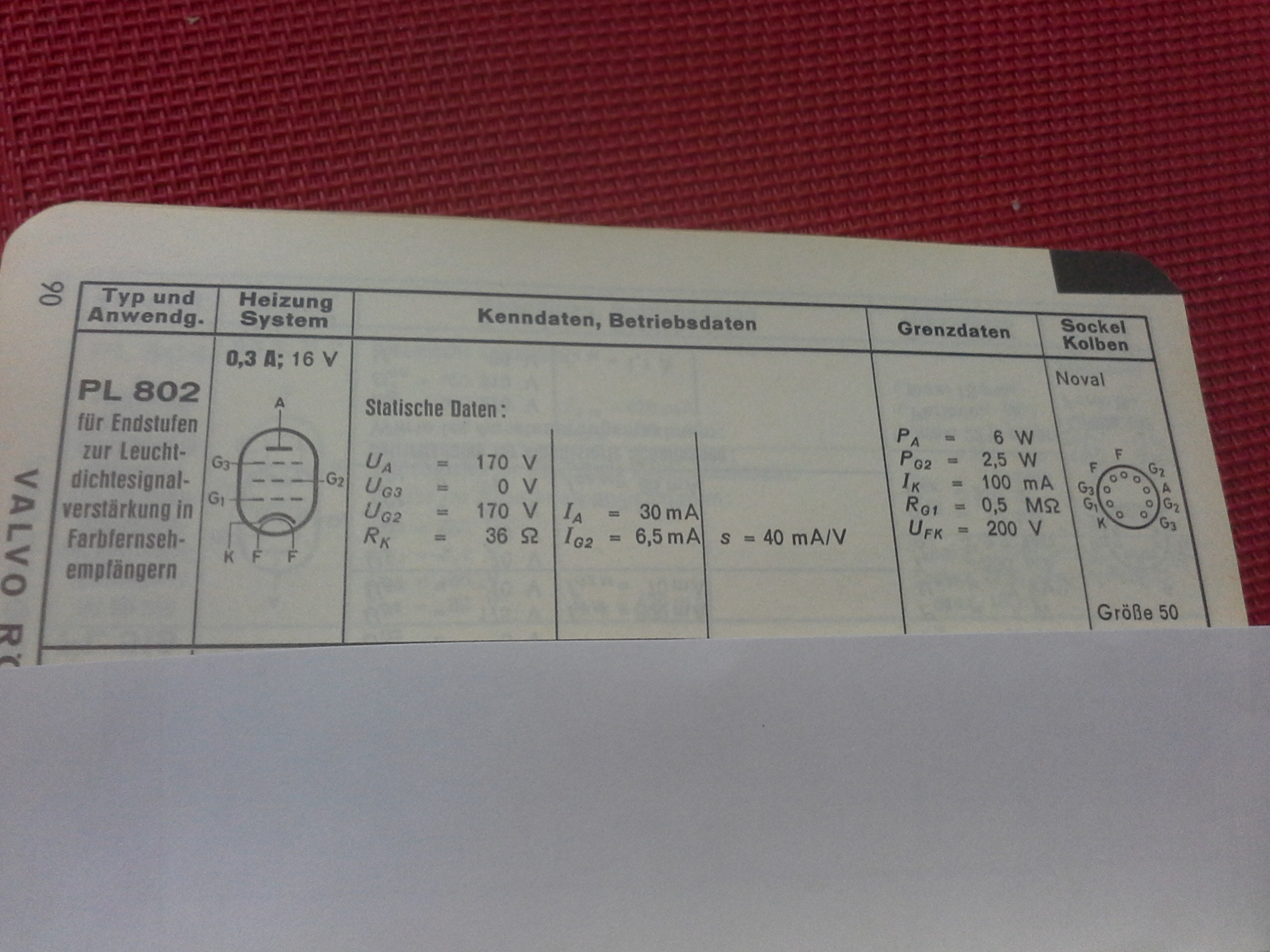 Elektronenröhre Typ PL 802