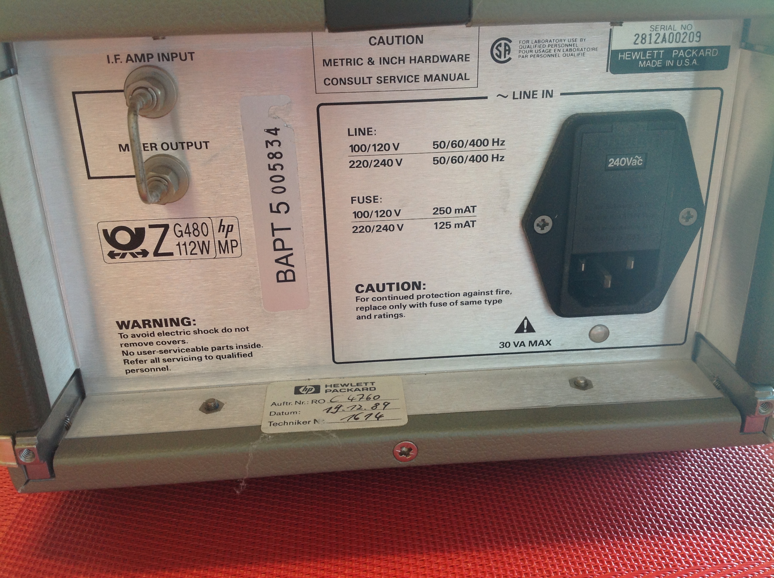 Hewlett Packard 5364A Mikrowellenmischer/Detektor 