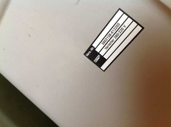 Verteiler 380/220 V und Hauptschalter