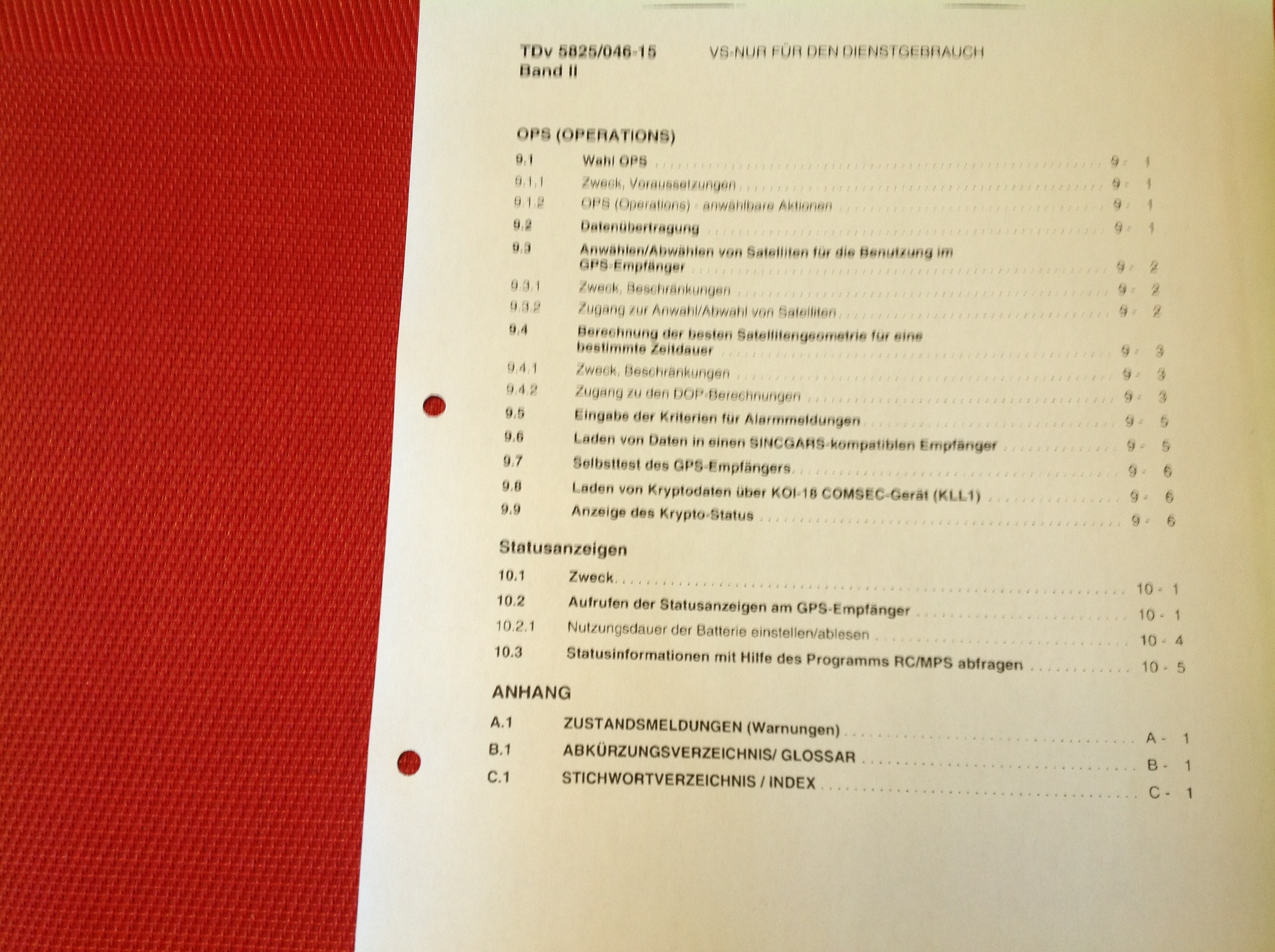 Navigationsempfänger Satellit GPS-Empfänger PLGR 95 PPS Handbuch für Systembetreuer, TDv 5825/046-15 Navigationsempfänger Satellit GPS-Empfänger PLGR 95 PPS Handbuch für Systembetreuer, TDv 5825/046-15