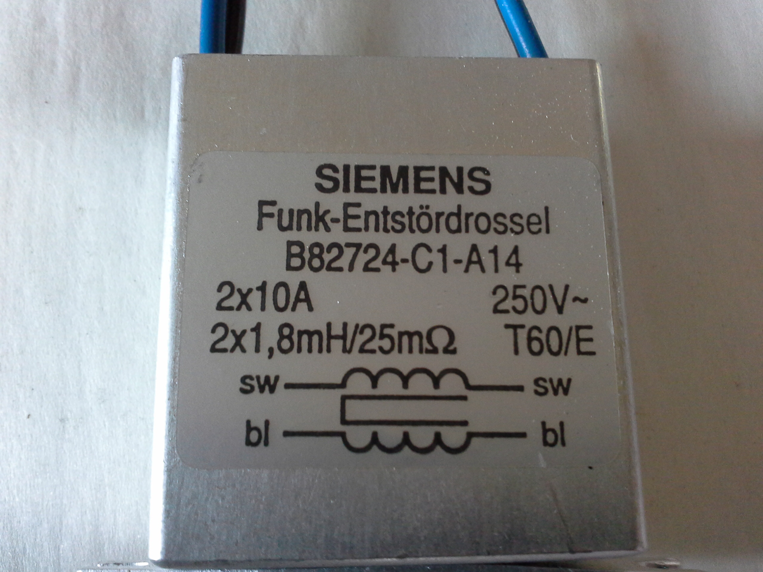 Siemens Funk-Entstördrossel B82724-C1-A14