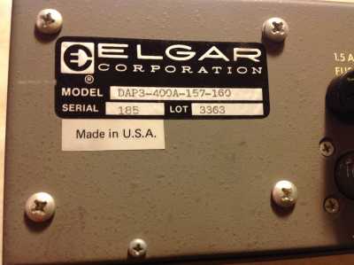 Elgar Decoder Programmer Mod. DAP3-400A-157-160